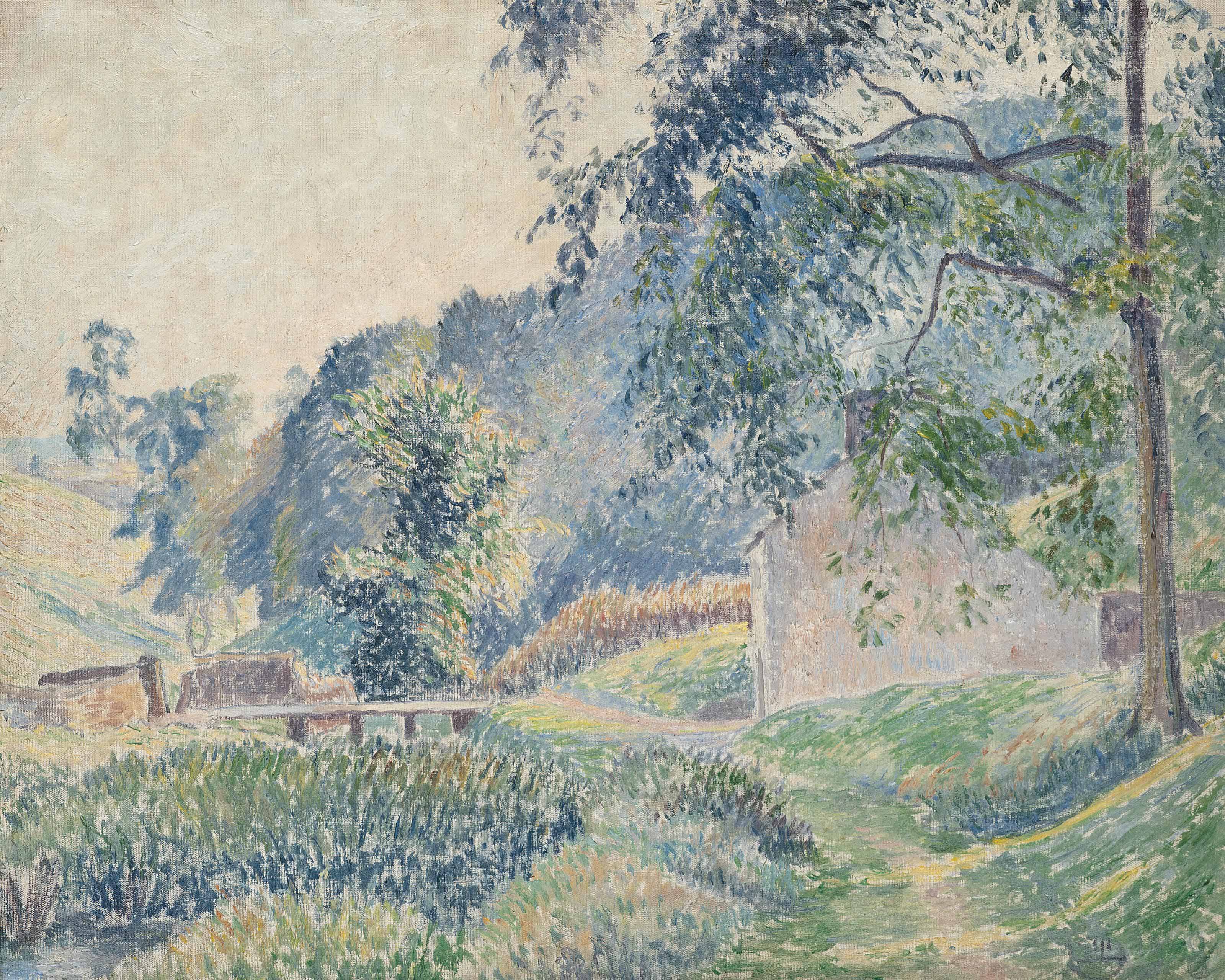 Lucien Pissarro — Бруклтон, Туманное утро, Юлгрив