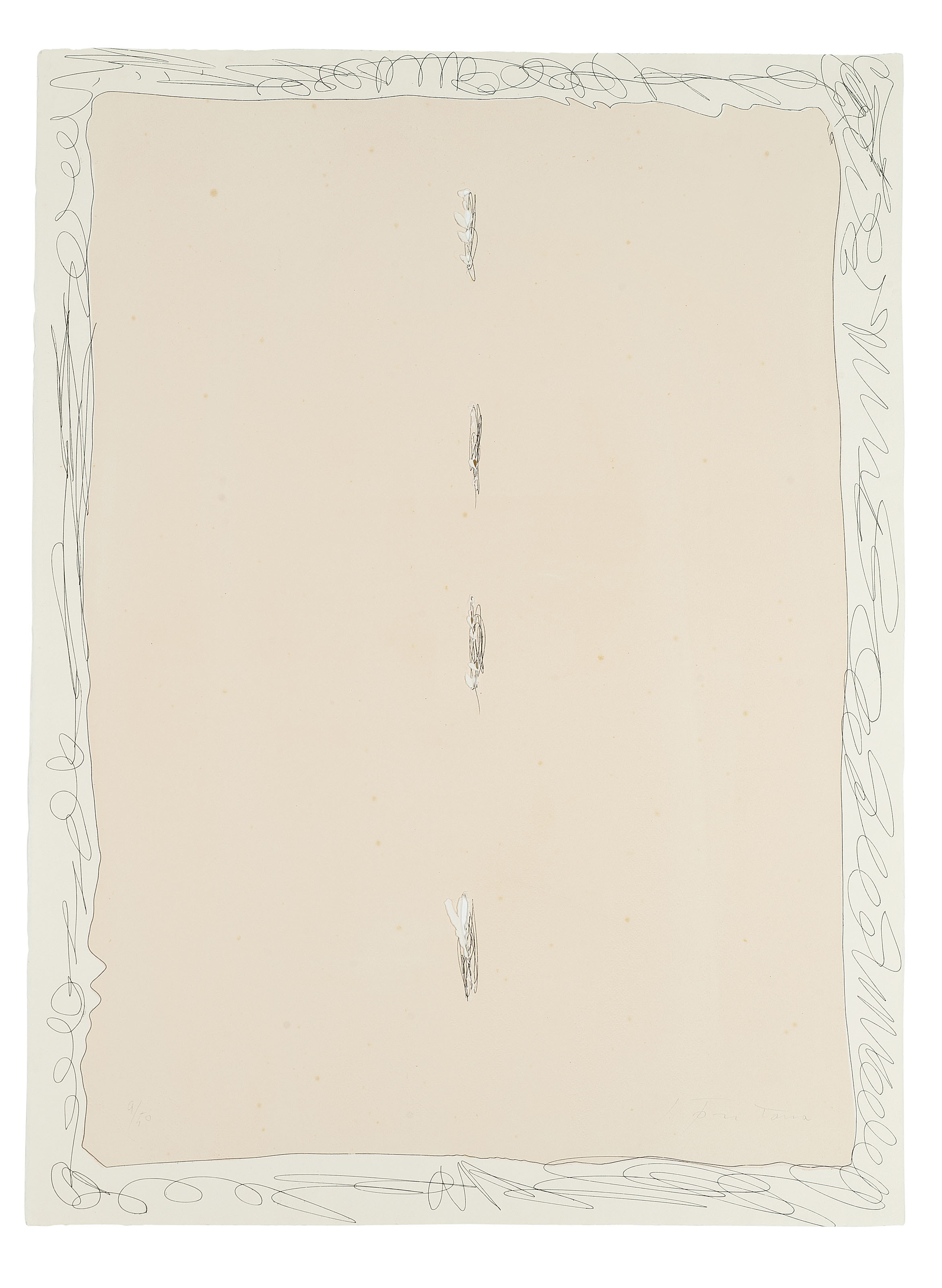 Lucio Fontana — Серия "Роза", Эстампас де ла Комета; Густаво Гили, Барселона, 1966 (Рух и Риго E-26-30), изображение 4