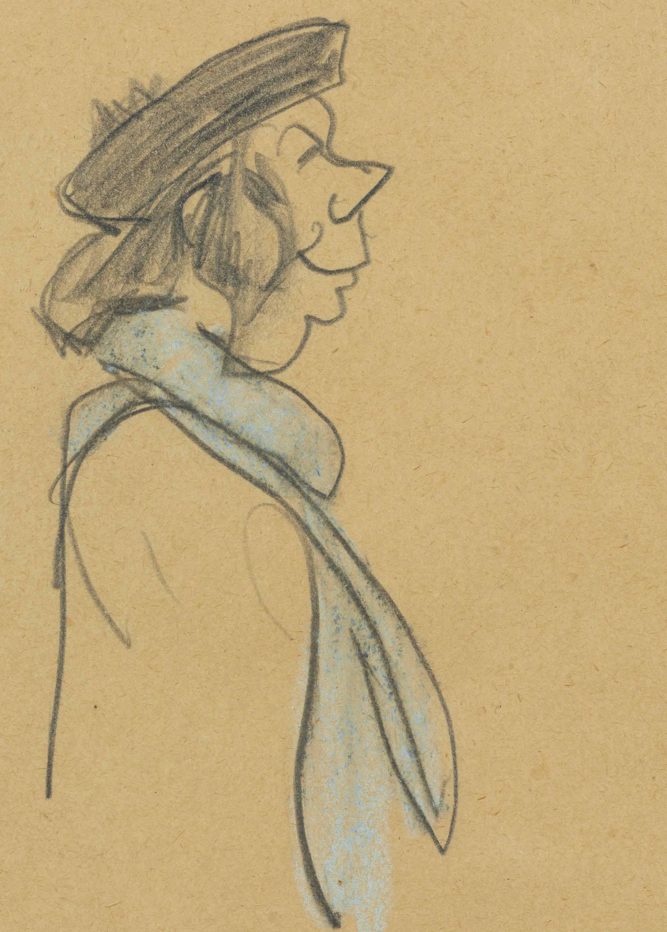 Lyonel Feininger — Женщина в синем шарфе