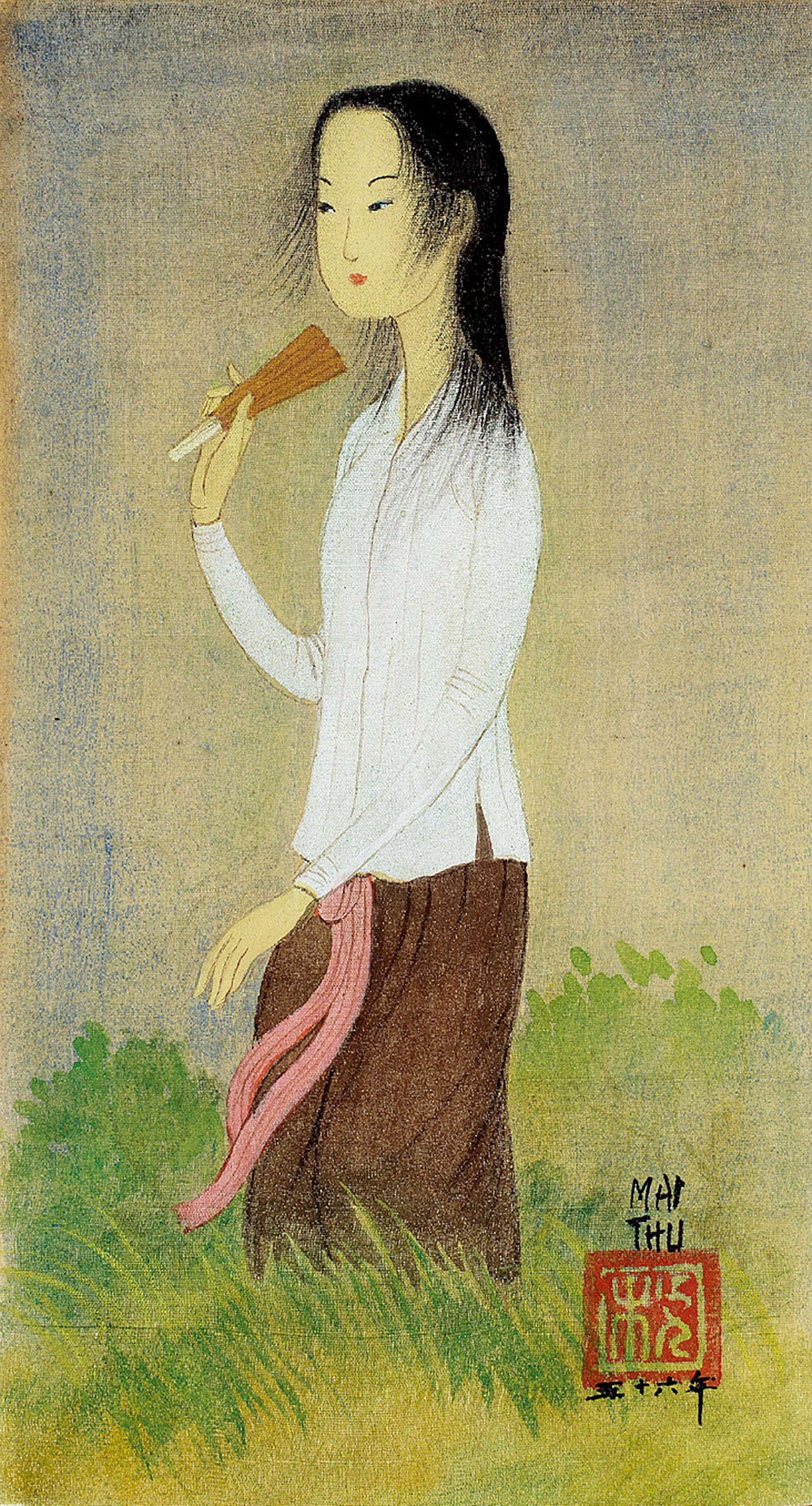 Mai Thu — МОЛОДАЯ ДЕВУШКА С ВЕЕРОМ (JEUNE FILLE À L'EVENTAIL)