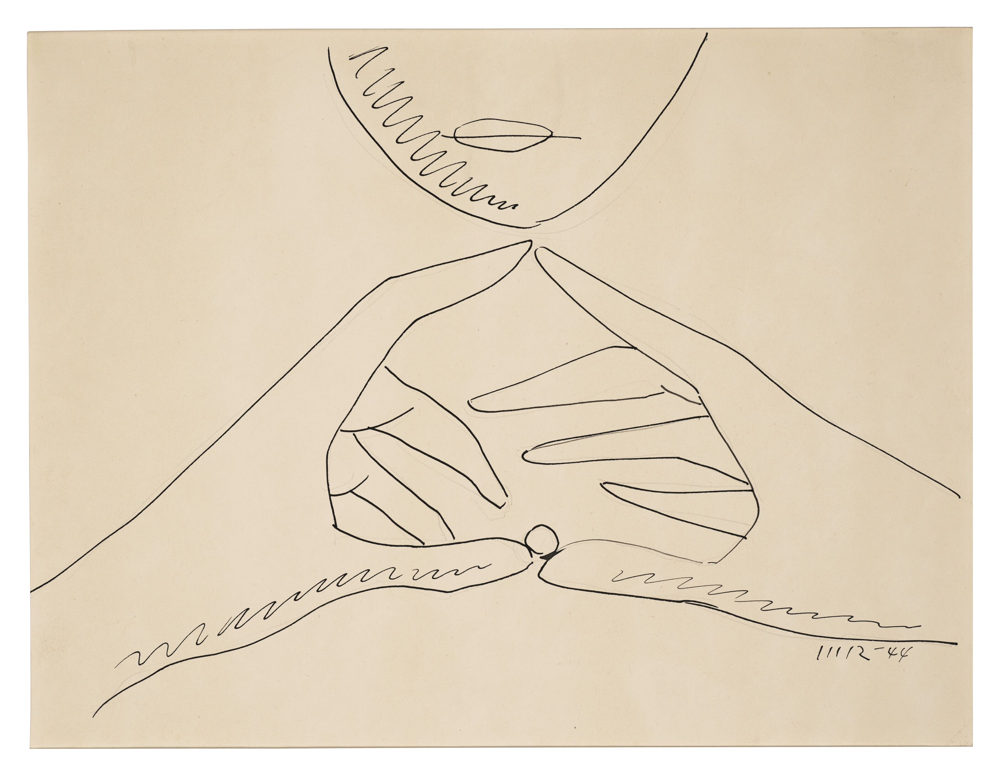 Man Ray — Без названия (руки, мяч и половина лица), изображение 2