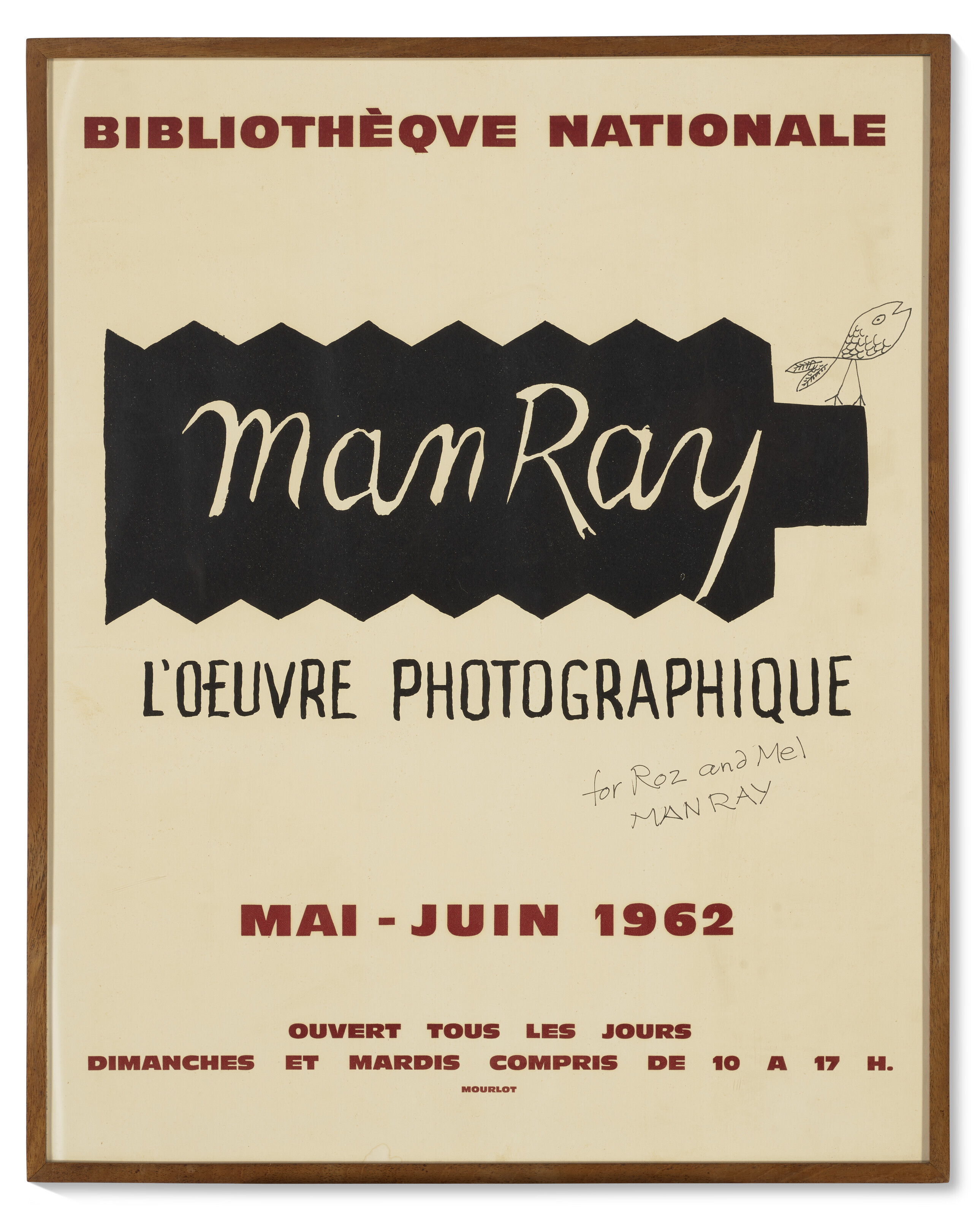 Man Ray — Плакат выставки "Художественная фотография Мана Рэя" в Национальной библиотеке, Париж, май-июнь 1962 года