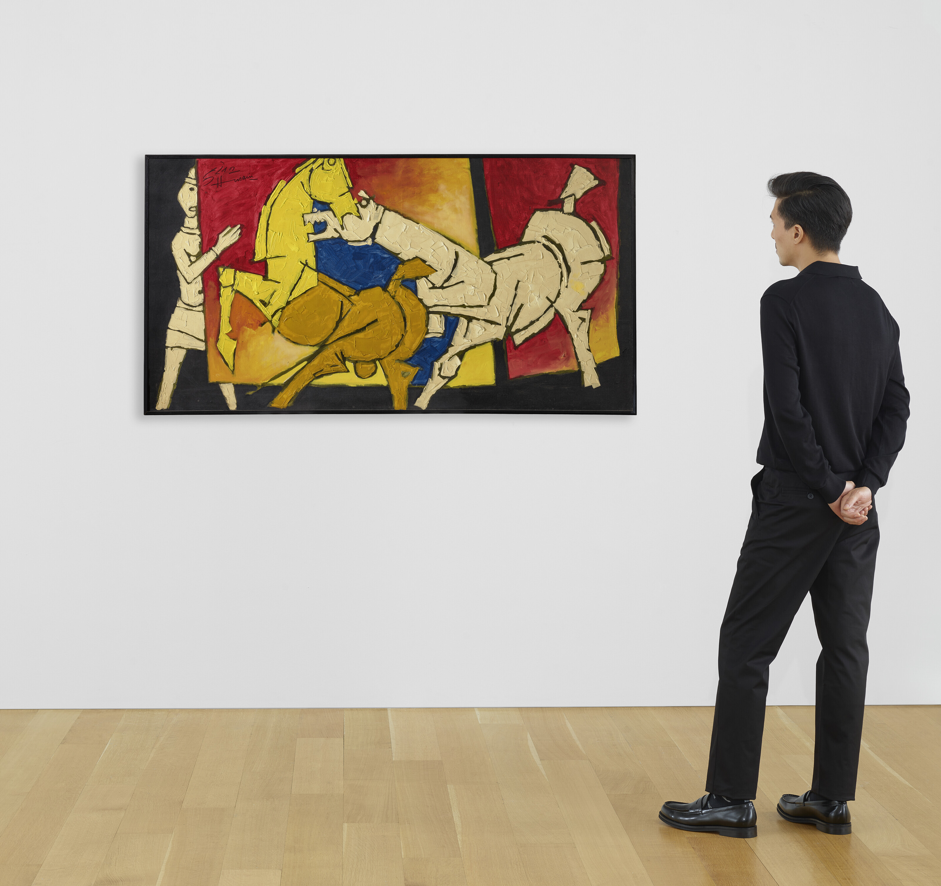 Maqbool Fida Husain — Без названия (Женщина с лошадьми), изображение 2