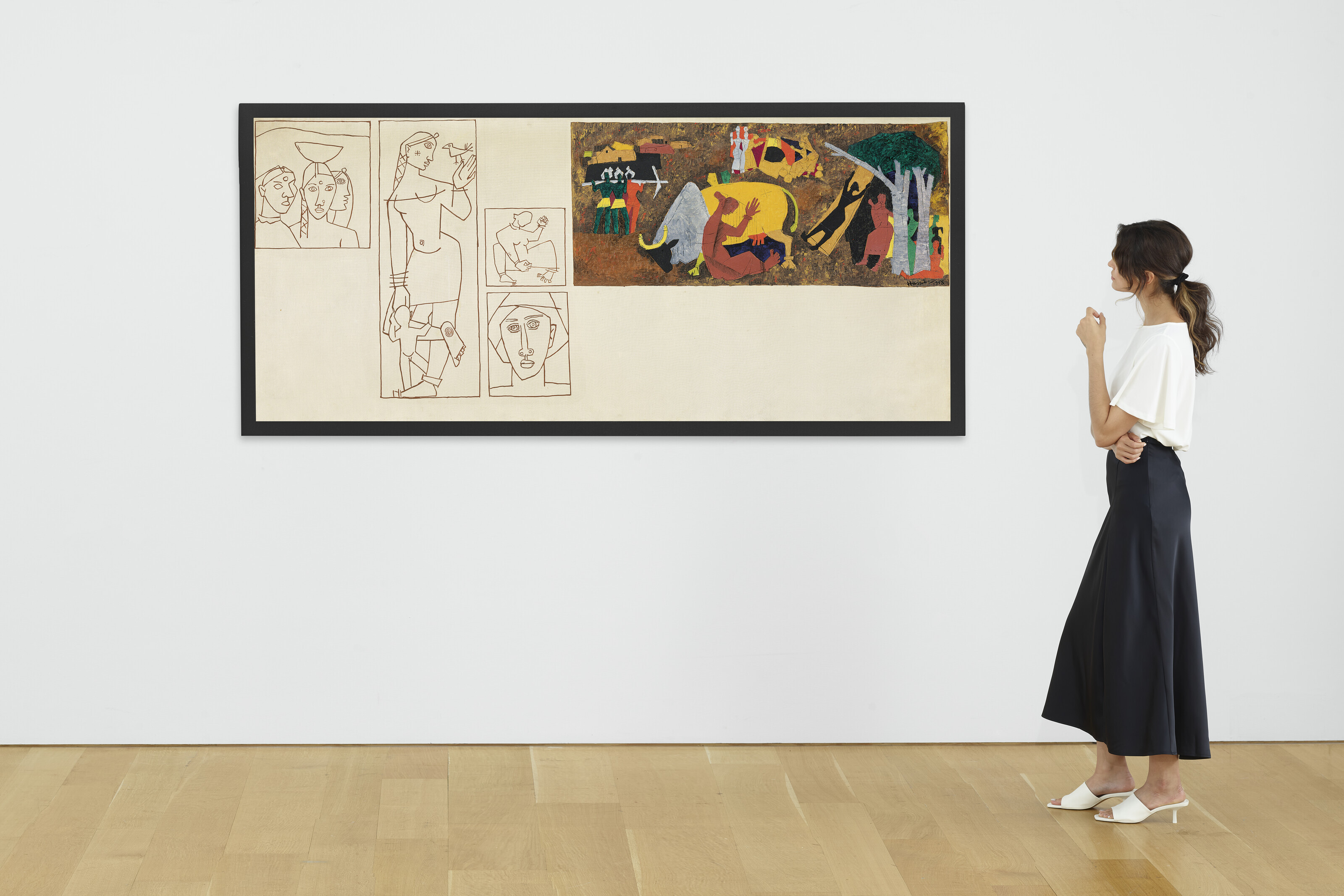 Maqbool Fida Husain — Без названия (Деревенские сцены), изображение 2