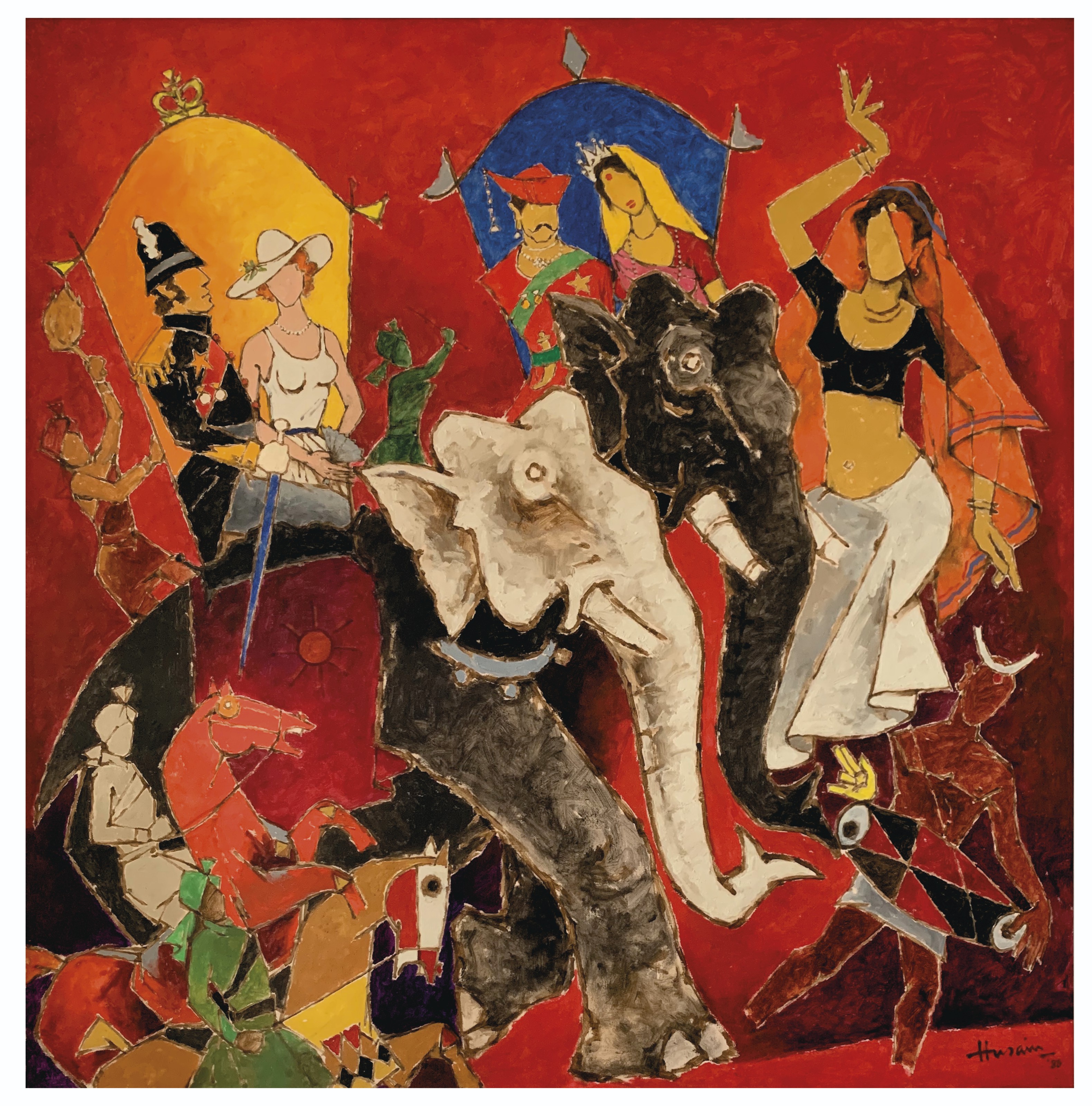 Maqbool Fida Husain — Без названия (серия "Радж")