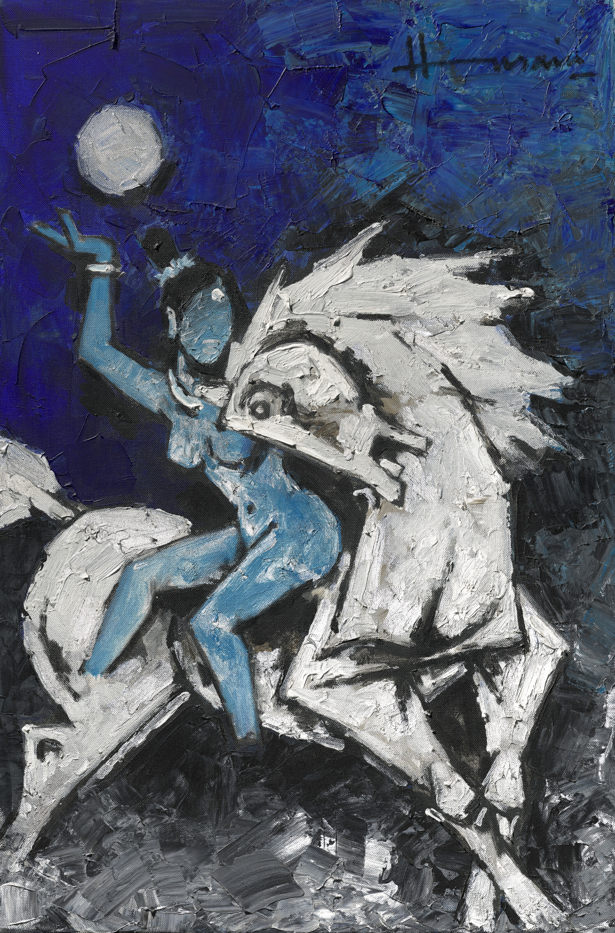 Maqbool Fida Husain — Без названия (Лошадь и всадник), изображение 2