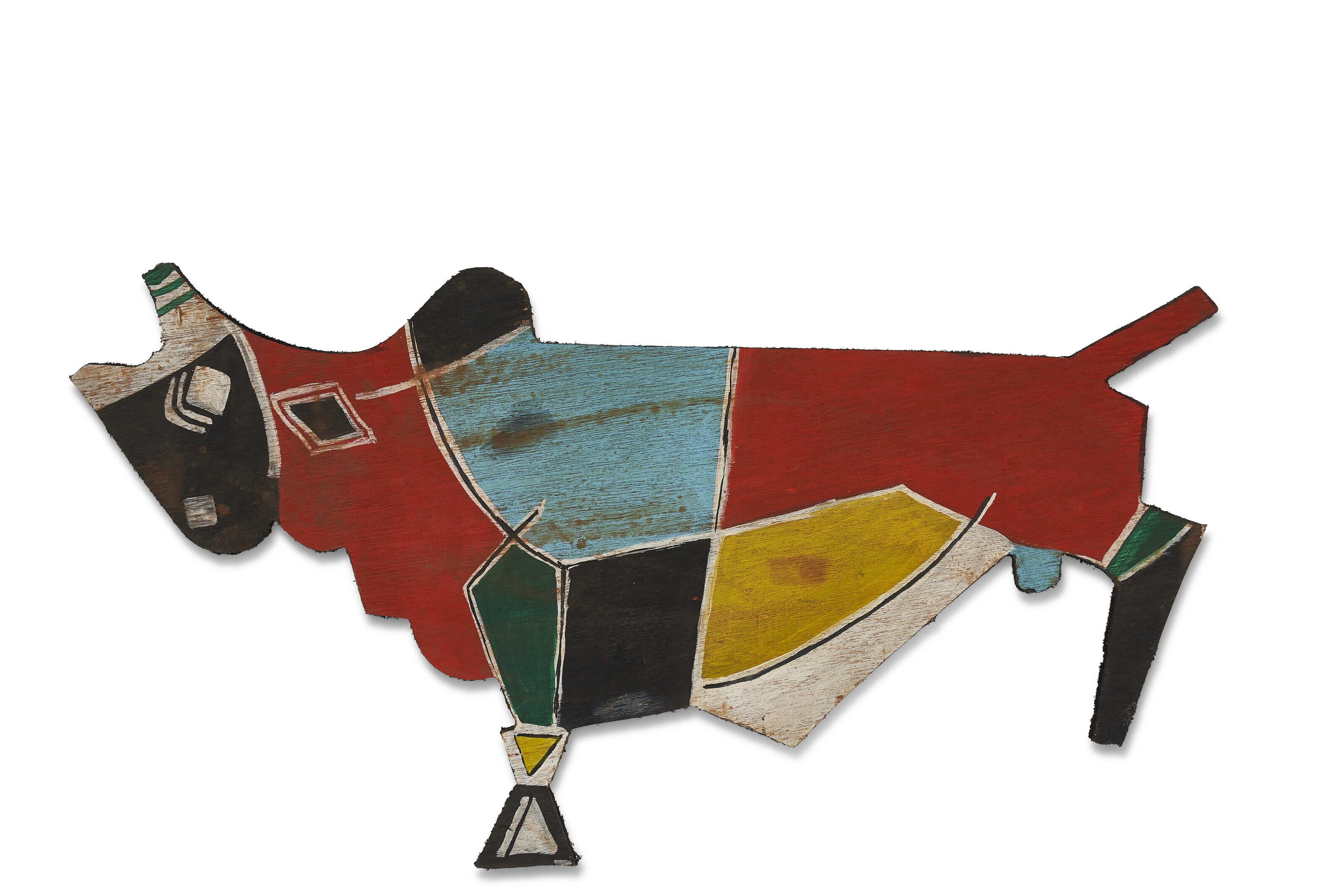 Maqbool Fida Husain — Без названия (Фермер и бык), изображение 2