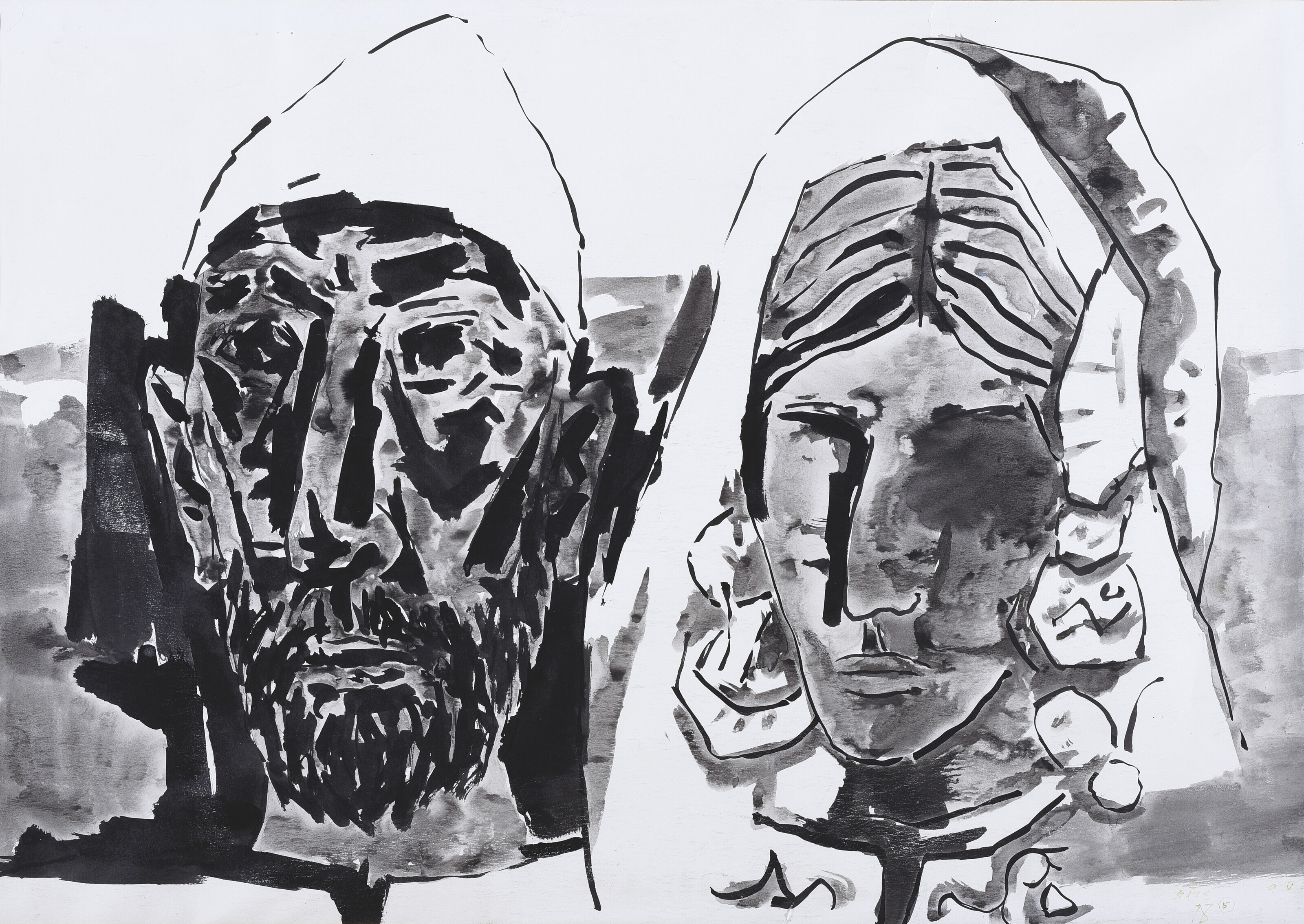 Maqbool Fida Husain — Без названия (кашмирская пара)