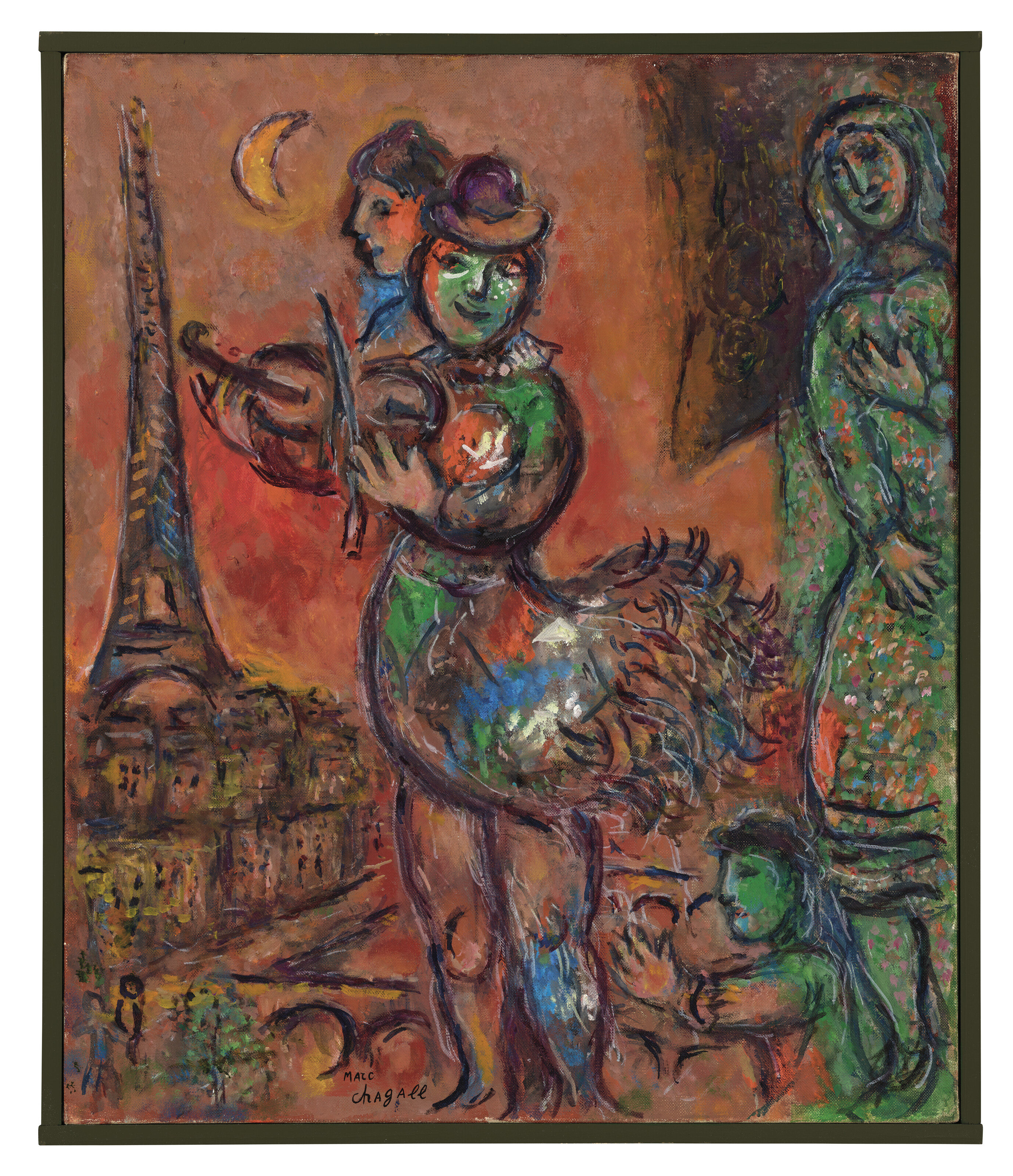Marc Chagall — Виолончелистка-танцовщица у Парижского моста, изображение 2