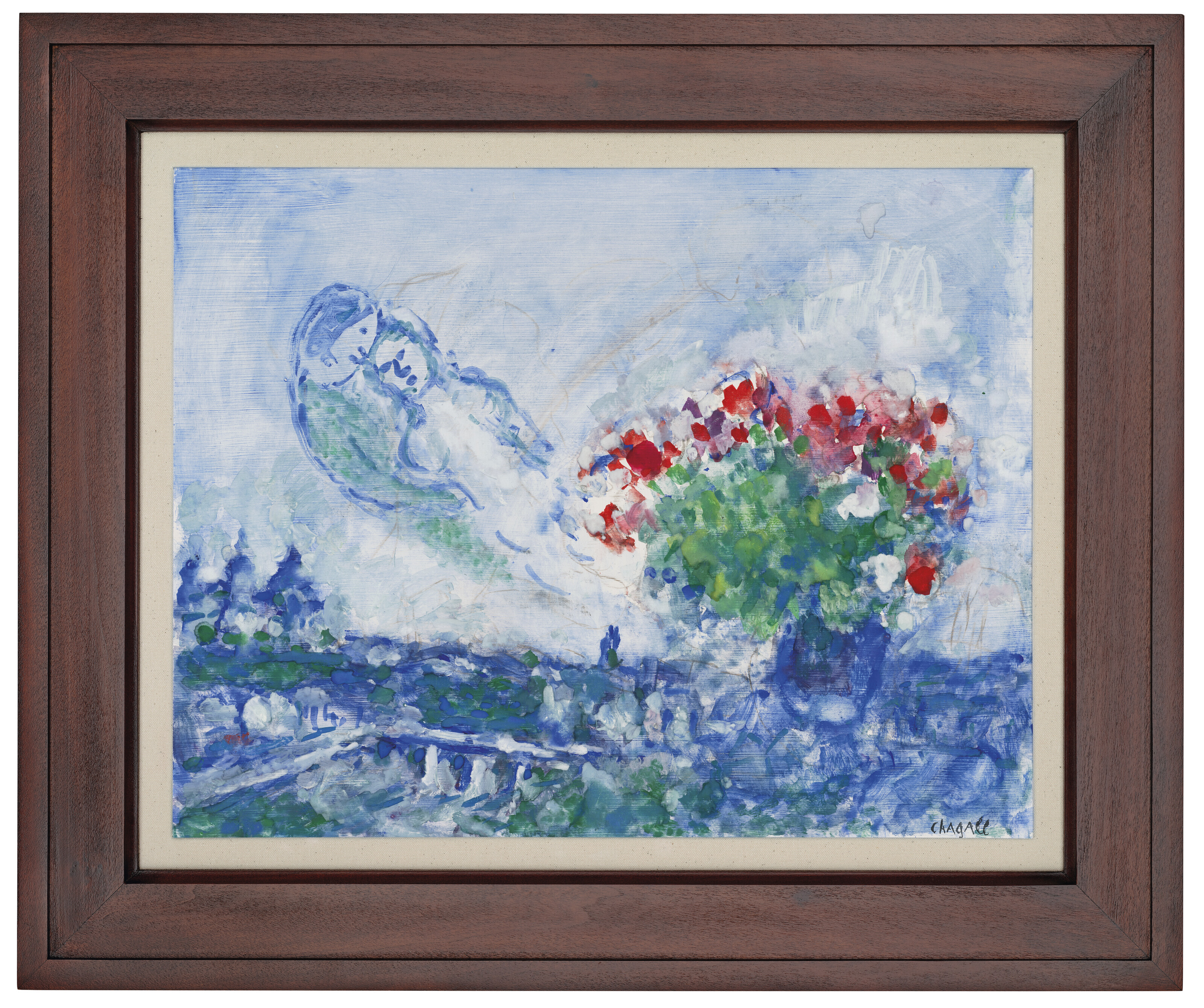 Marc Chagall — Любовь и букет цветов, изображение 2