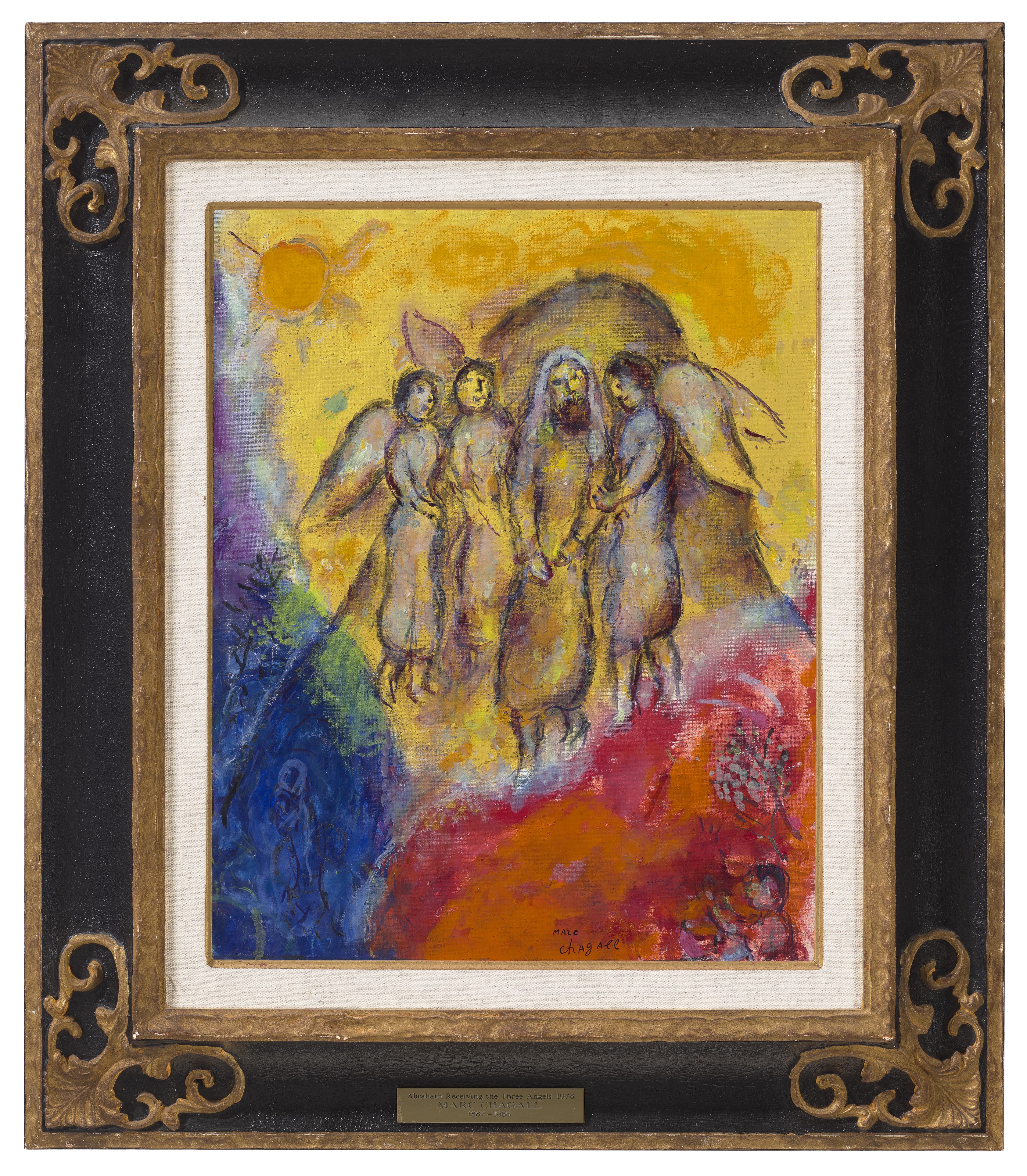 Marc Chagall — Абрахам возвращается к трем ангелам, изображение 2