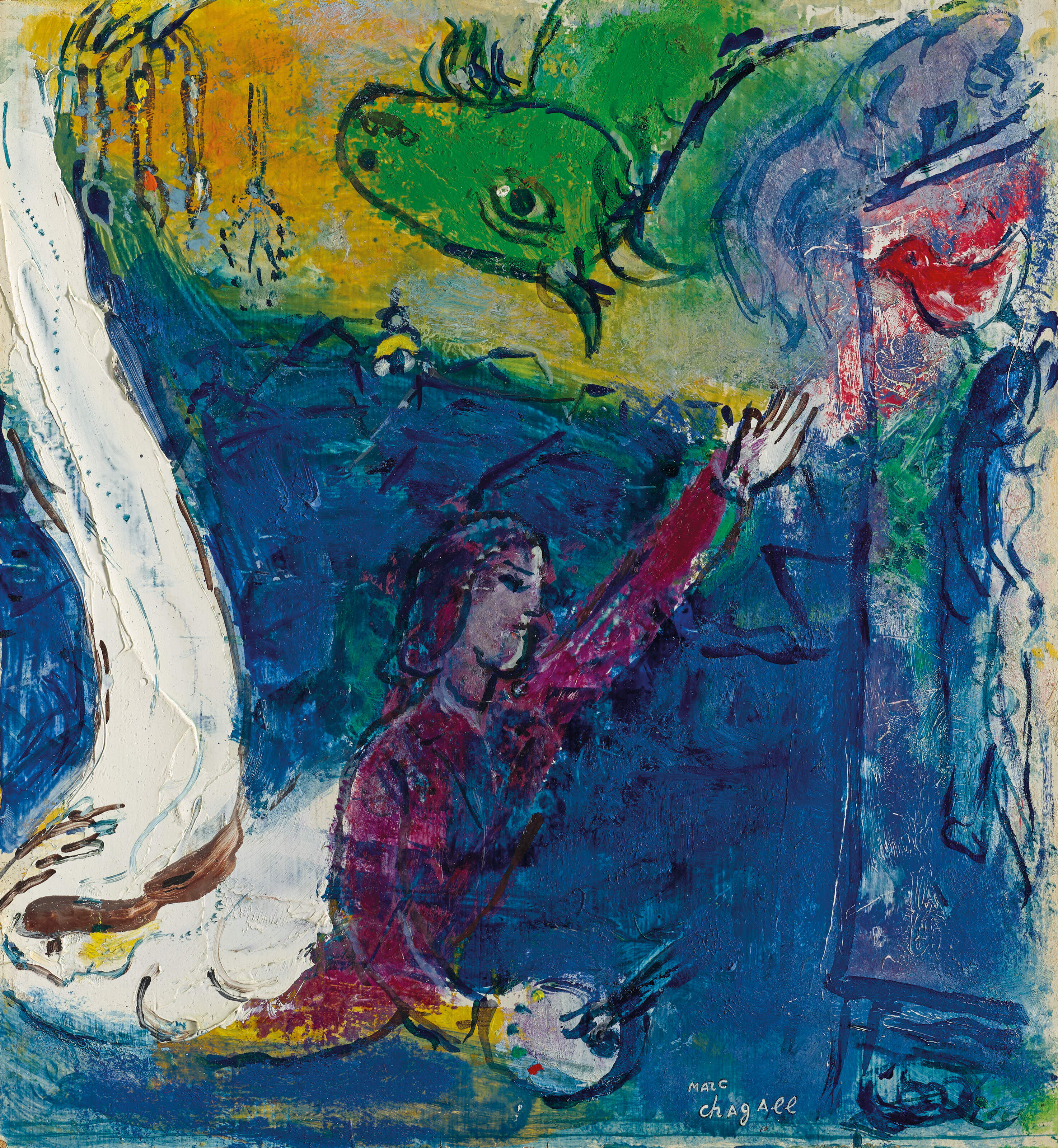 Marc Chagall — Автопортрет самого главного из вариантов моей жизни в городе, изображение 1