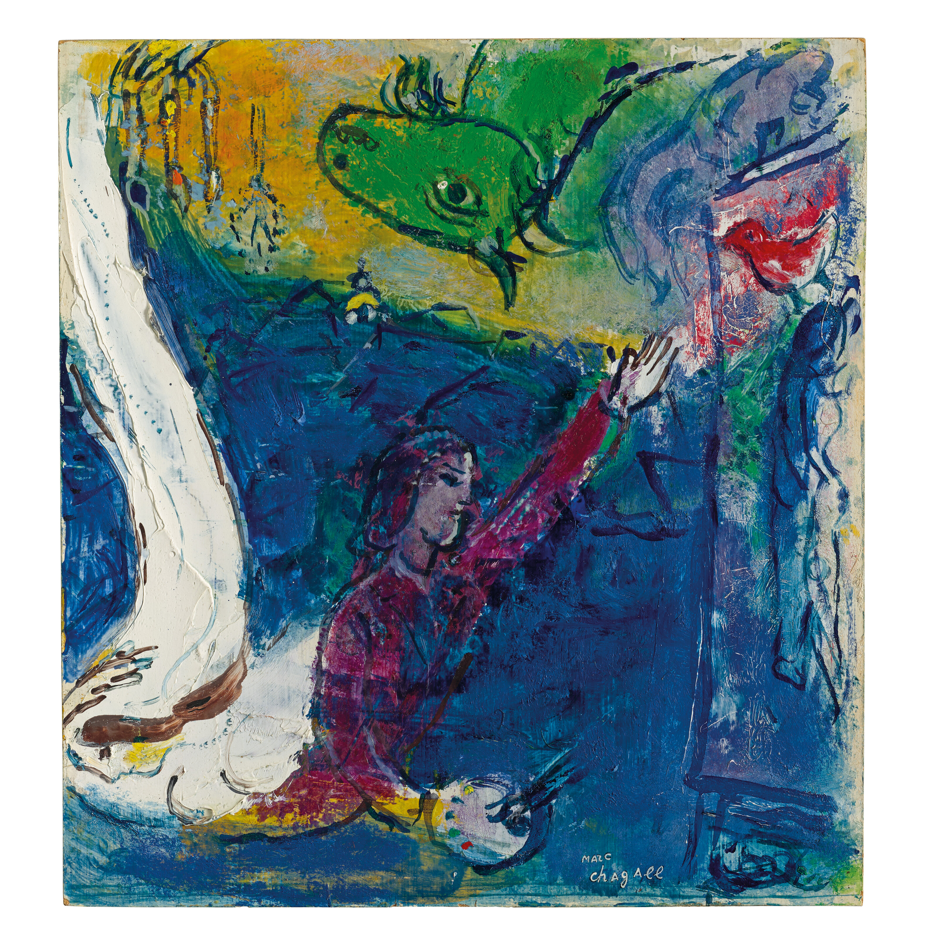 Marc Chagall — Автопортрет самого главного из вариантов моей жизни в городе, изображение 2