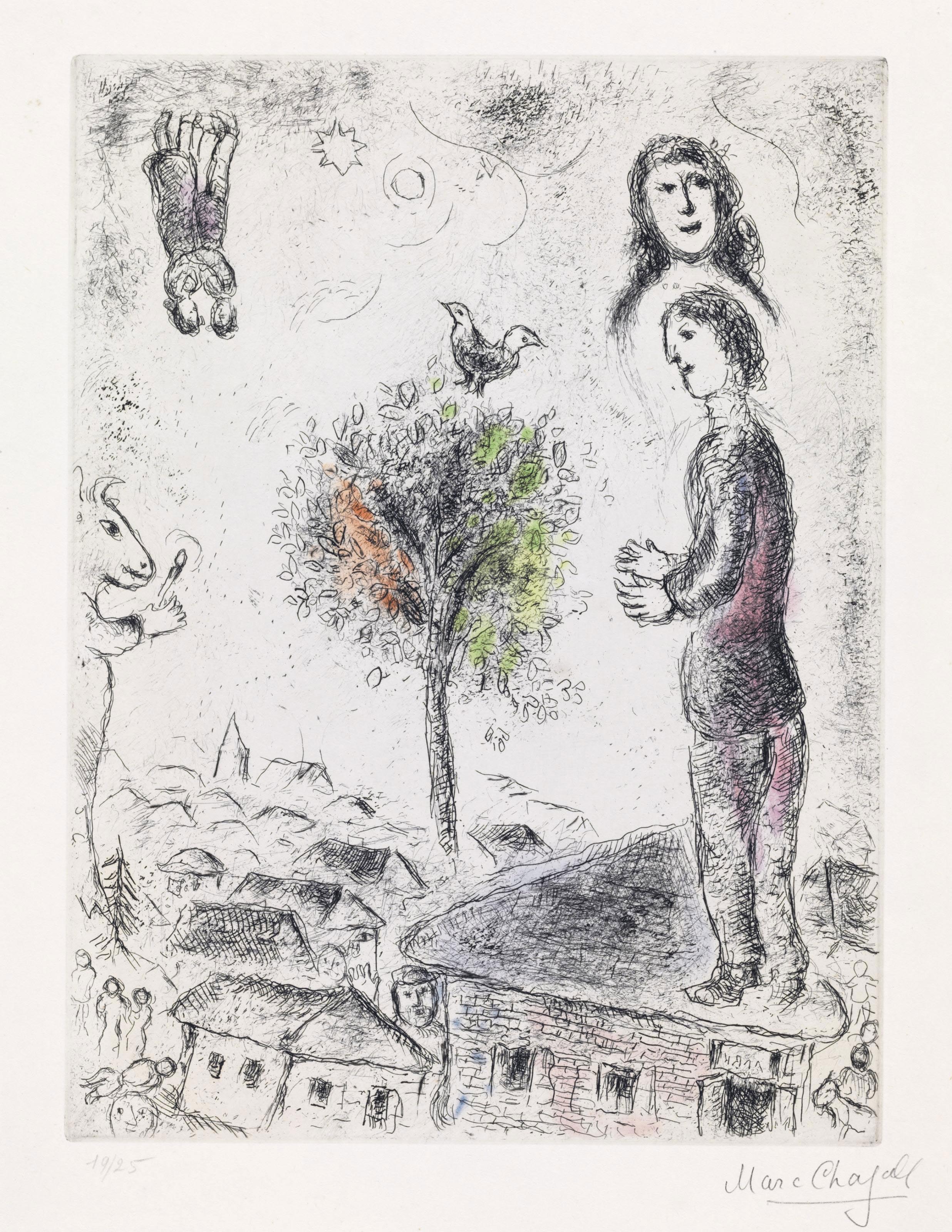 Marc Chagall — Луи Арагон, "Обморок, когда люди выбирают без страха смерти", главный редактор, Париж, 1976 (С. книги 99), изображение 3