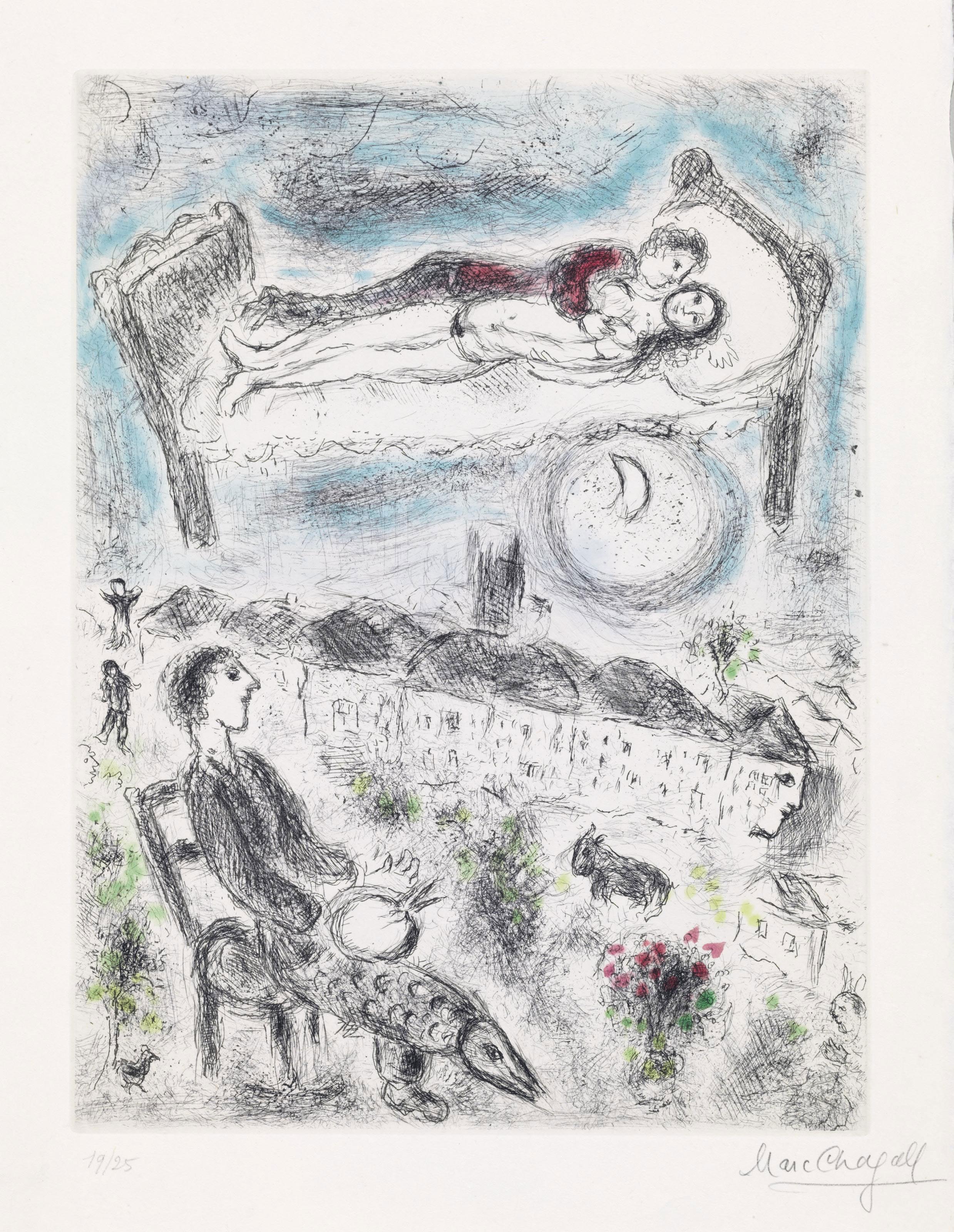 Marc Chagall — Луи Арагон, "Обморок, когда люди выбирают без страха смерти", главный редактор, Париж, 1976 (С. книги 99), изображение 4