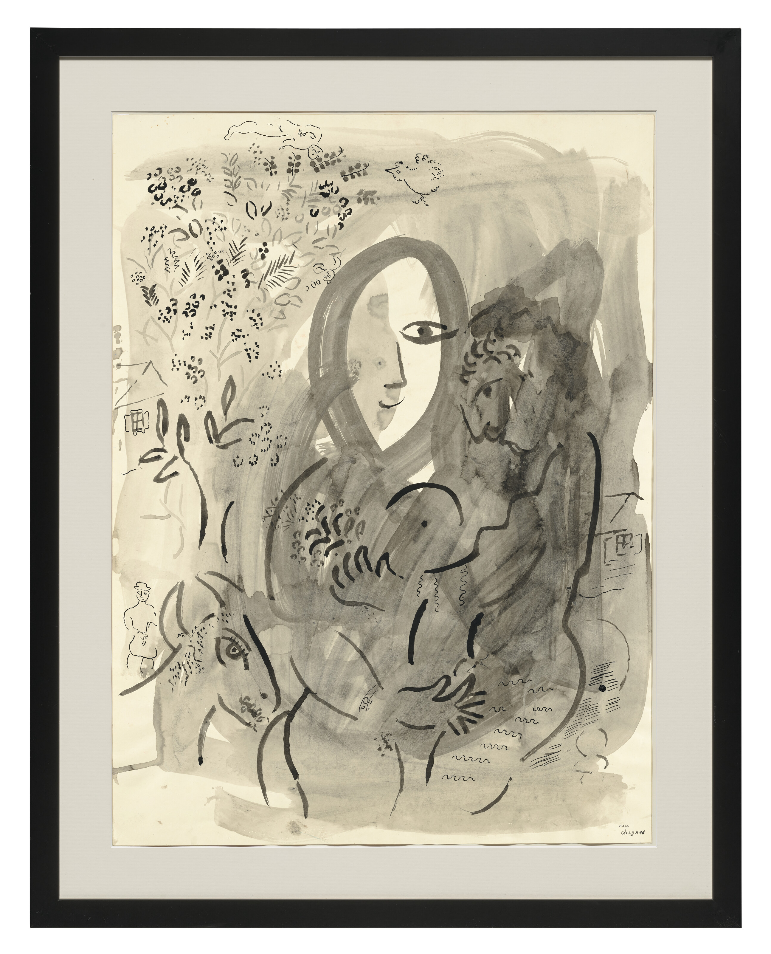 Marc Chagall — Авторская сцена с изображением женщины в лунном свете, изображение 4