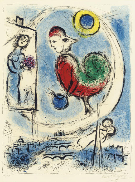 Marc Chagall — Петух над Парижем (M. 223)