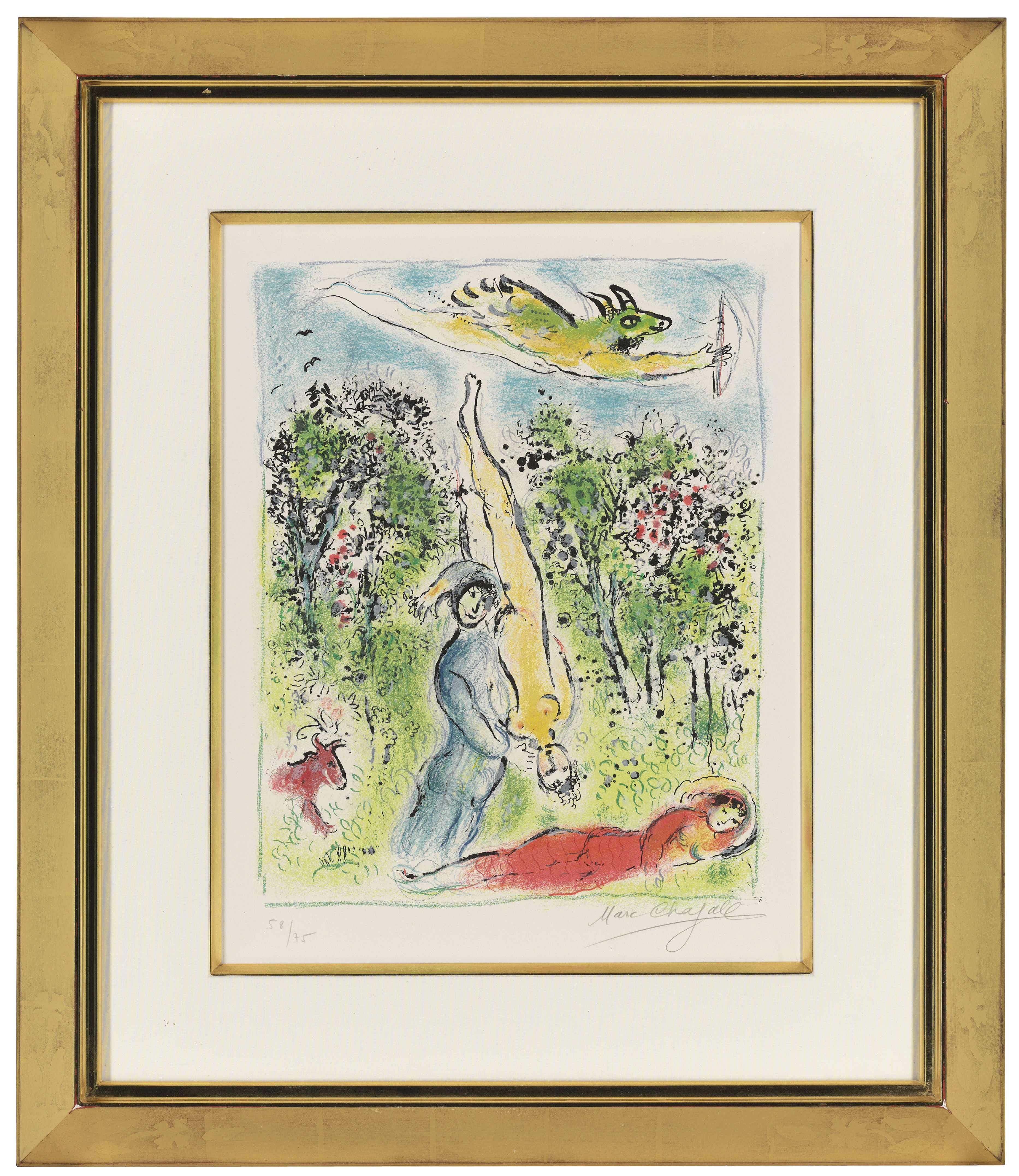 Marc Chagall — Наши привычки сочетаются с цветами..., от: Данс ле пей де Дье, изображение 2