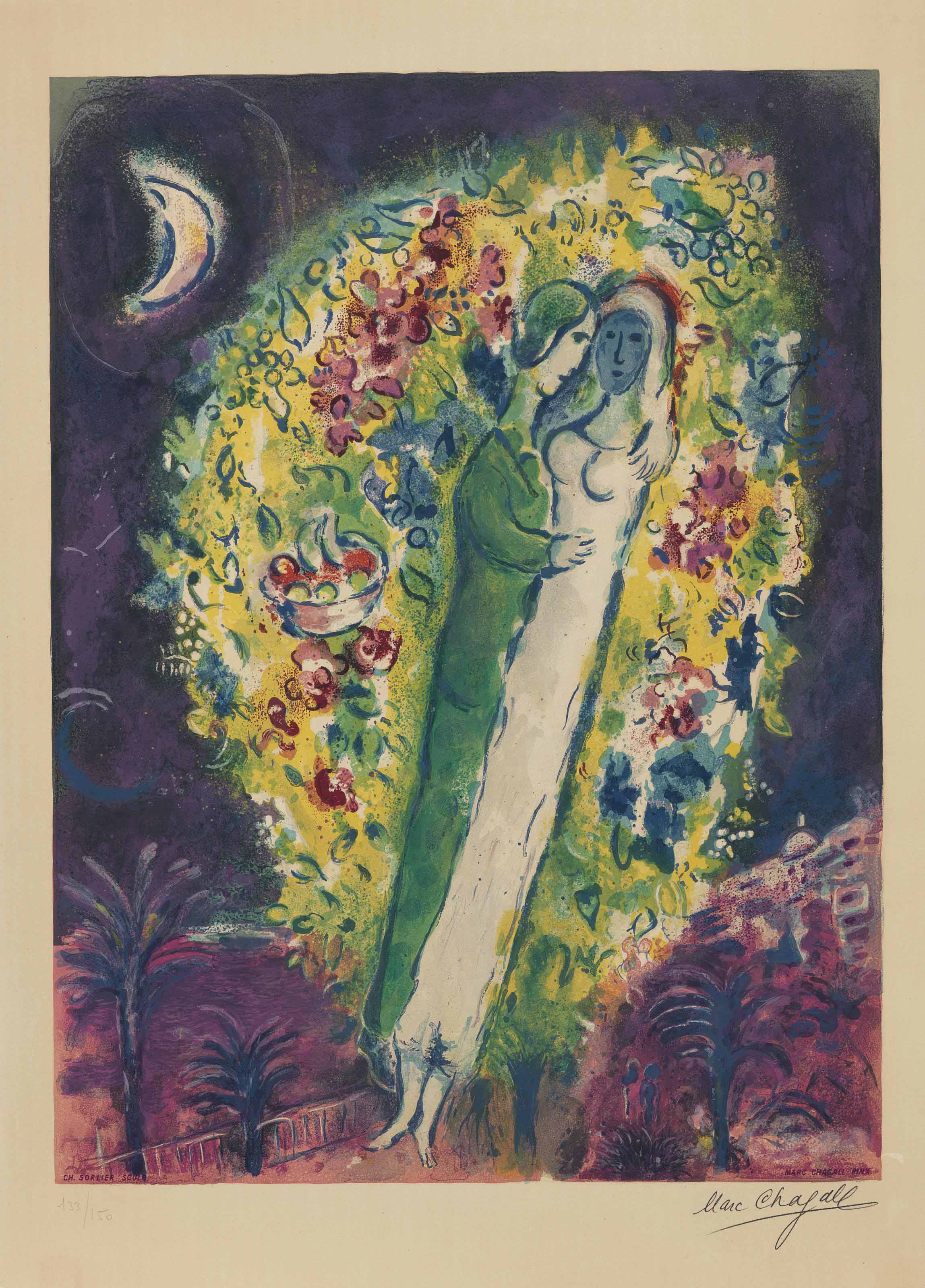 Marc Chagall — Пара в мимозах, из Ниццы и с Лазурного берега