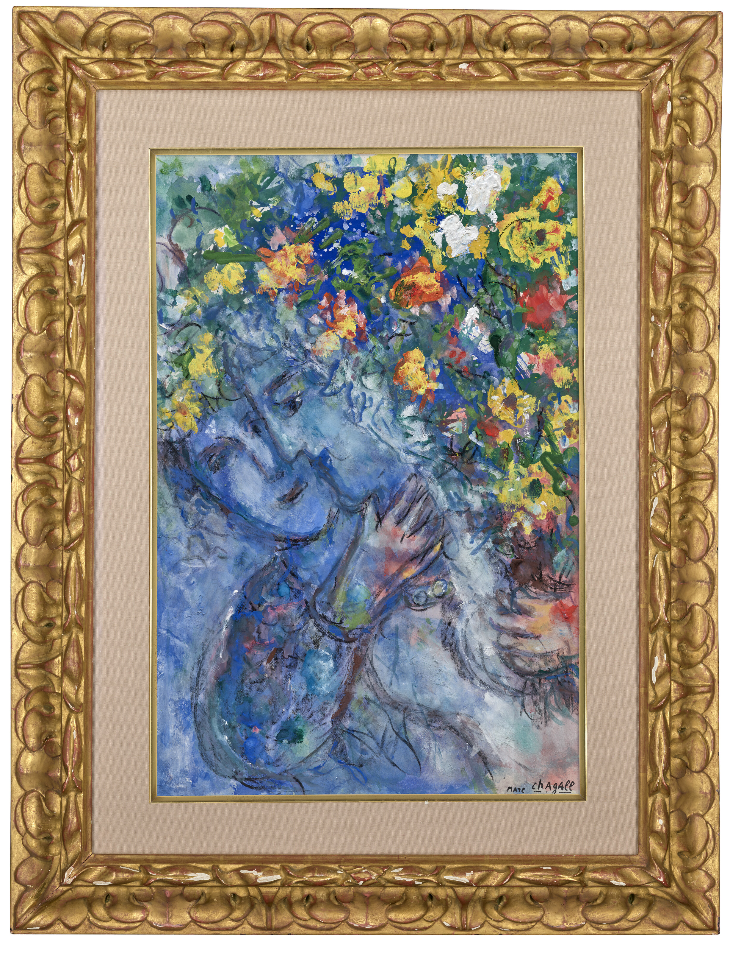 Marc Chagall — Голубая любовь среди цветов, изображение 2