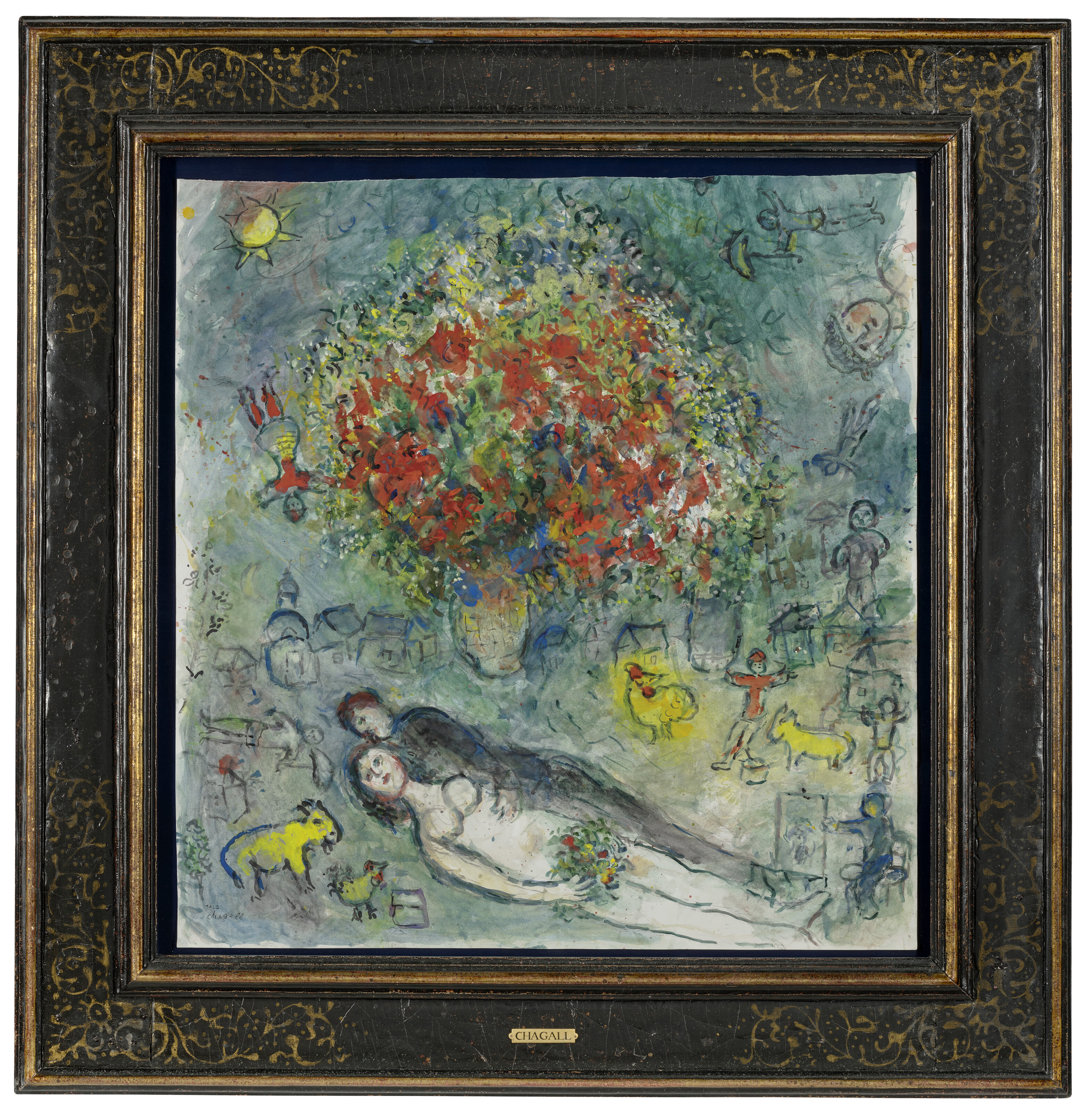 Marc Chagall — Любовь в красном букете, изображение 2