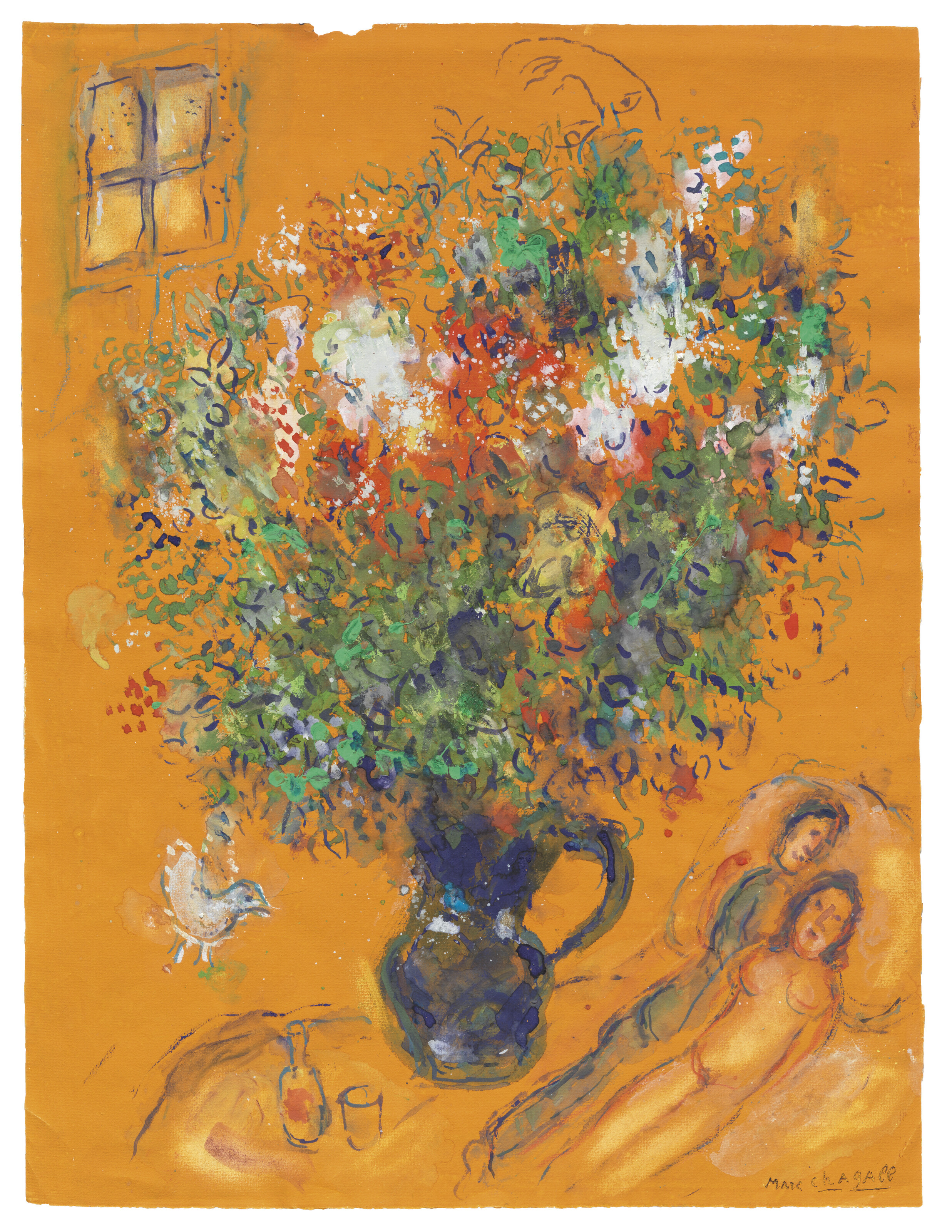 Marc Chagall — Великолепный букет в нежном обрамлении, изображение 2