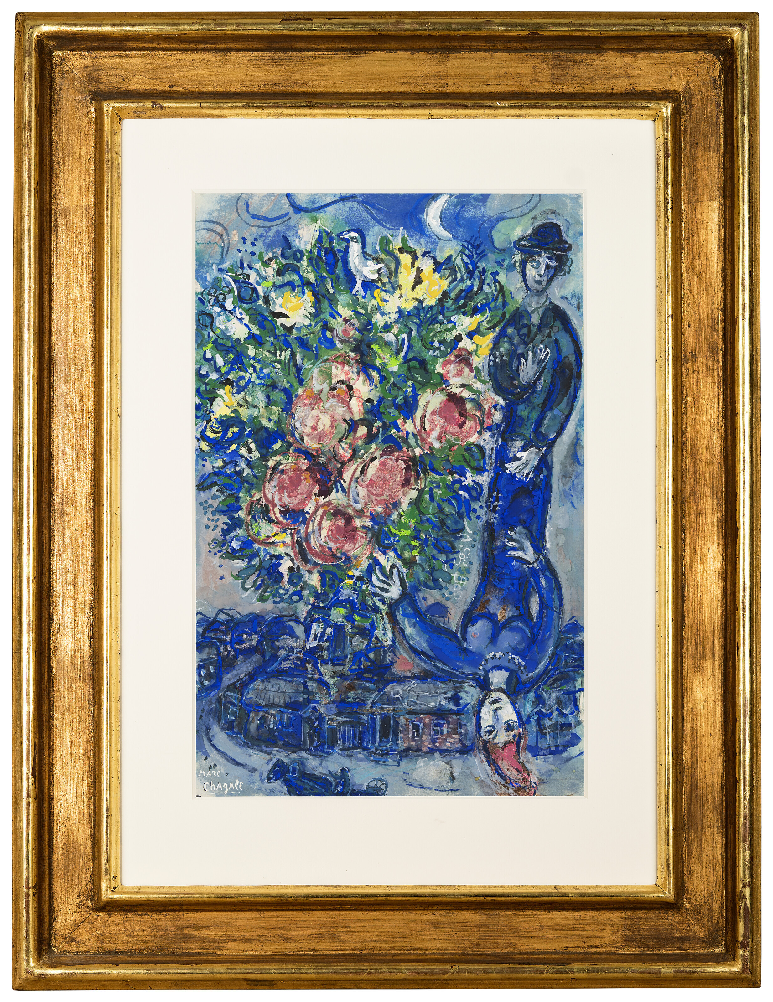 Marc Chagall — Счастливая молодая пара в цветах, изображение 2