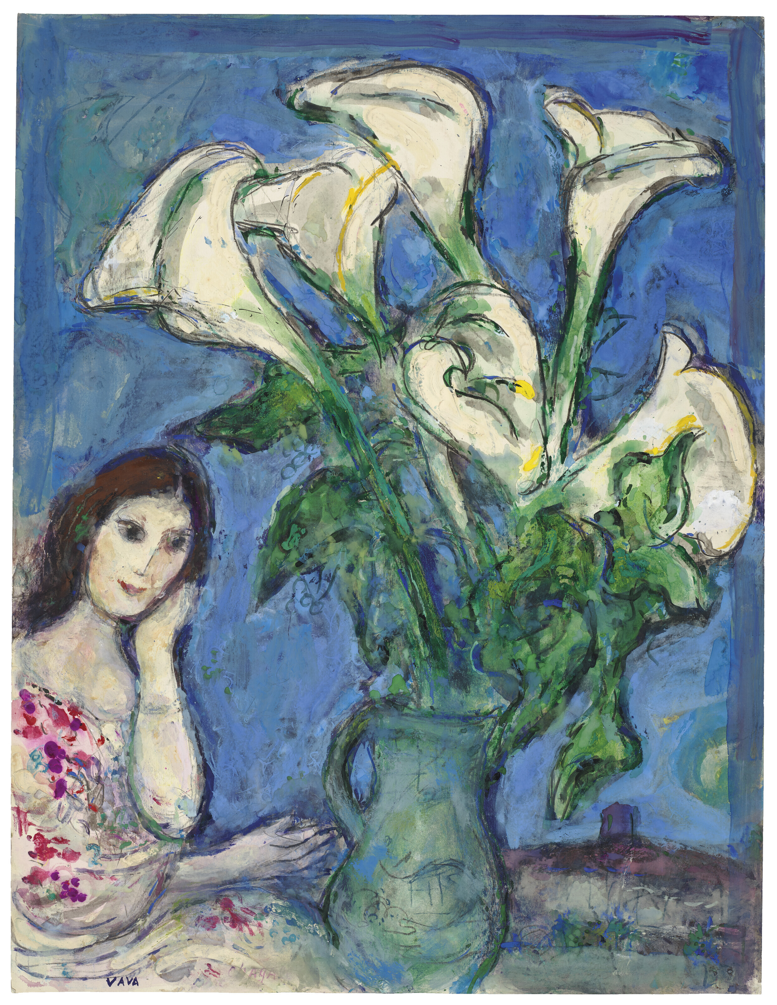 Marc Chagall — Вава с арумами, изображение 2