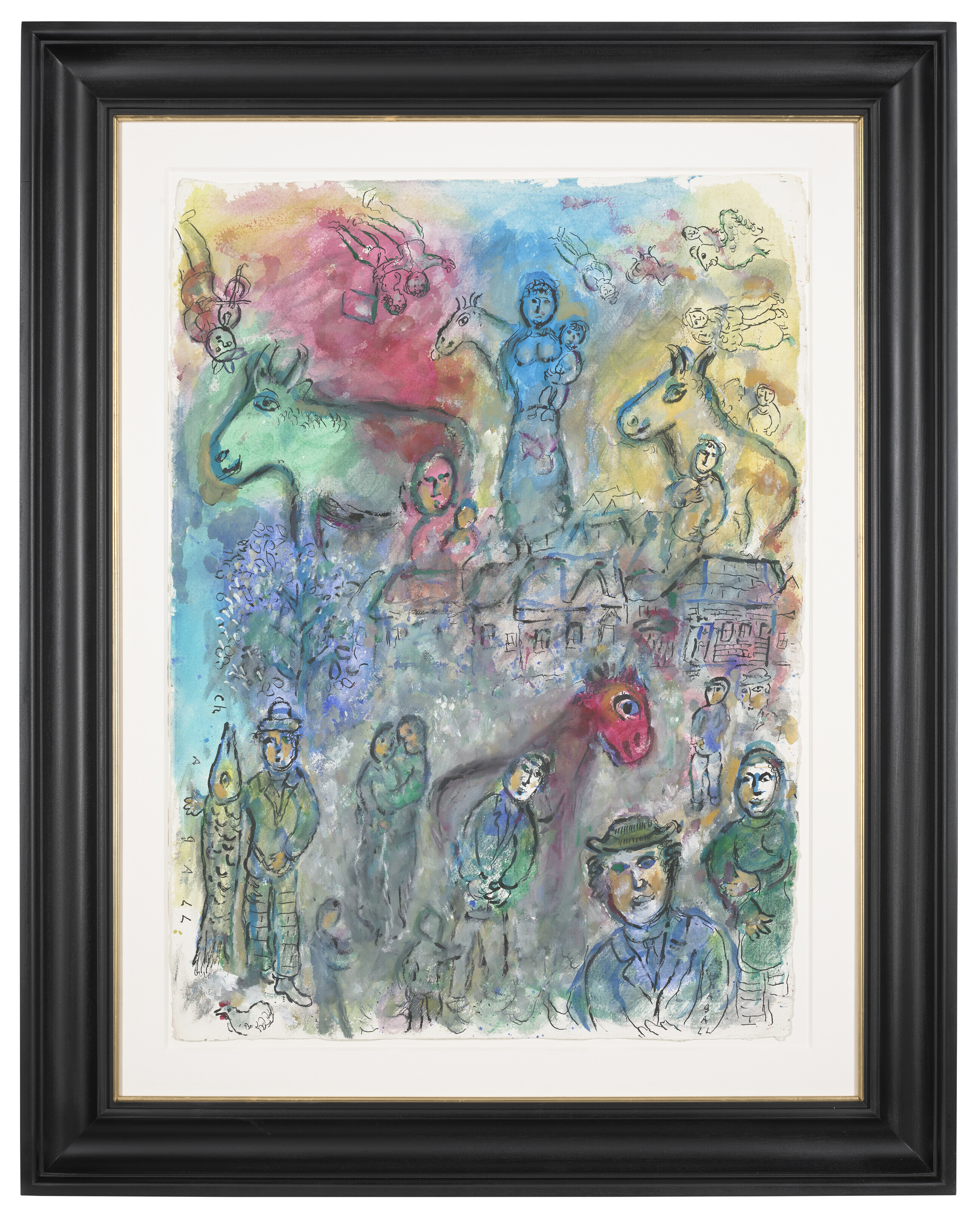 Marc Chagall — Празднование в деревне среди многоцветья любви, изображение 4