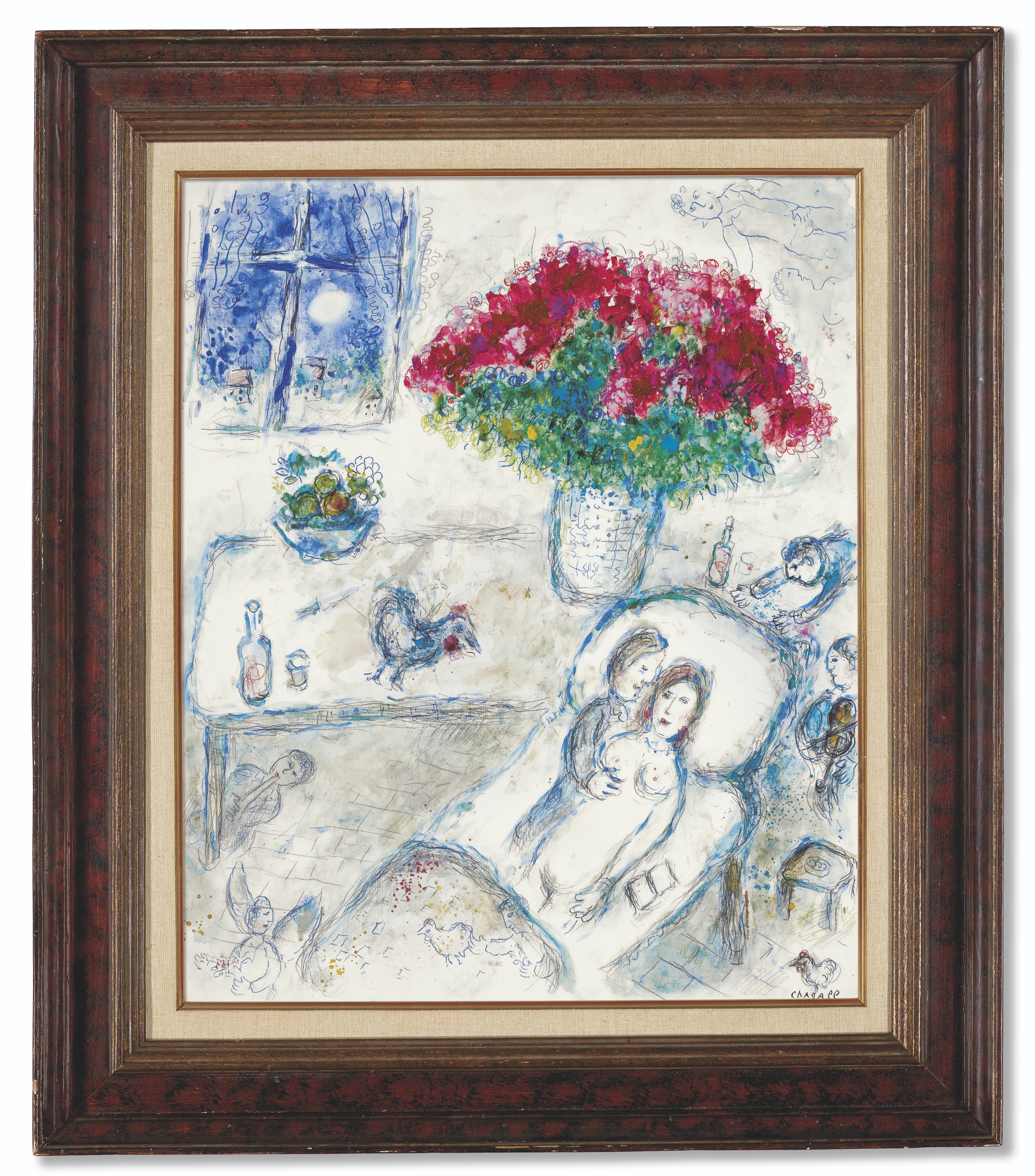 Marc Chagall — Пара с букетом, изображение 2