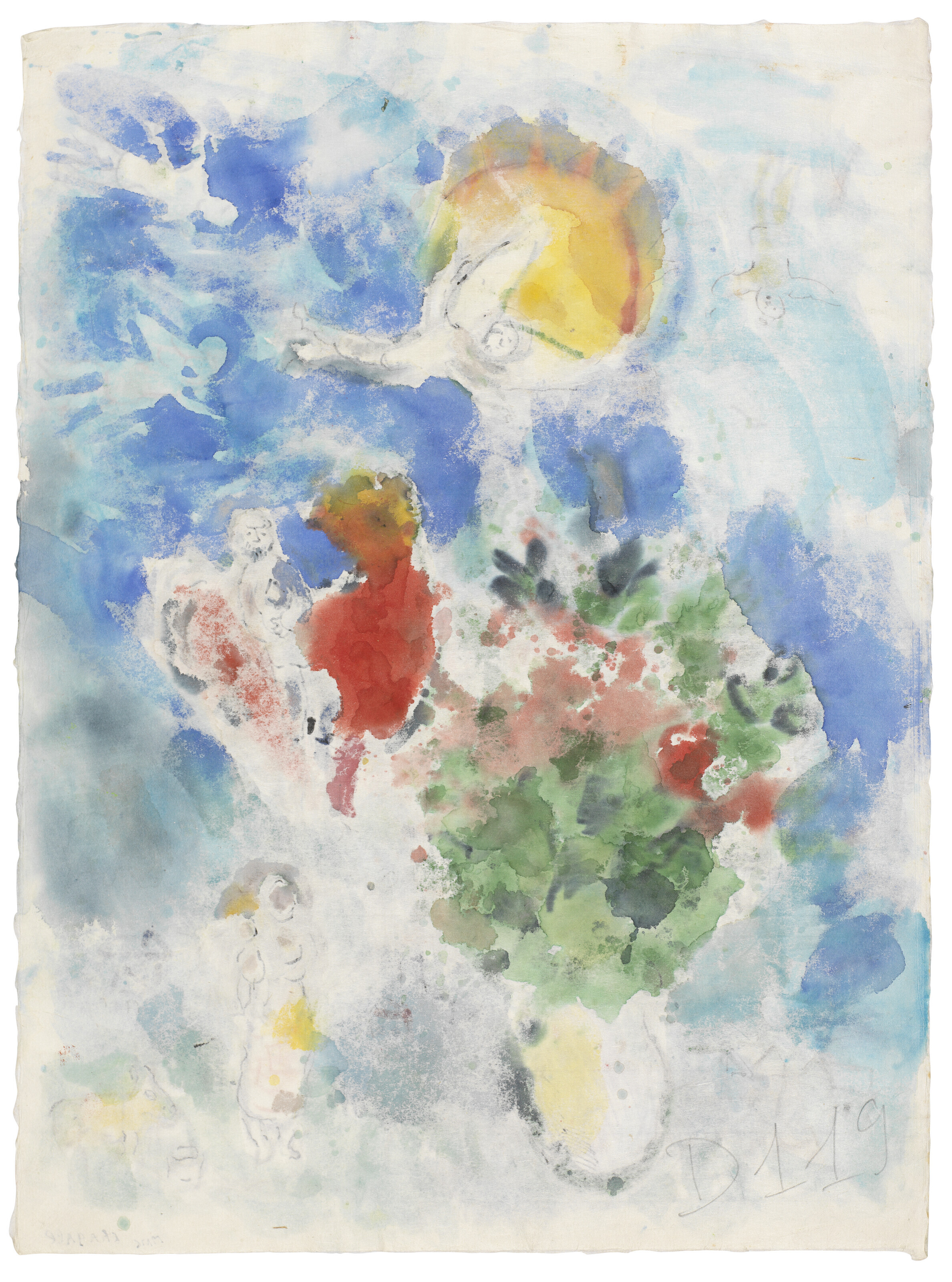 Marc Chagall — Букет и румяна у гранд-солей в кампанье, изображение 3