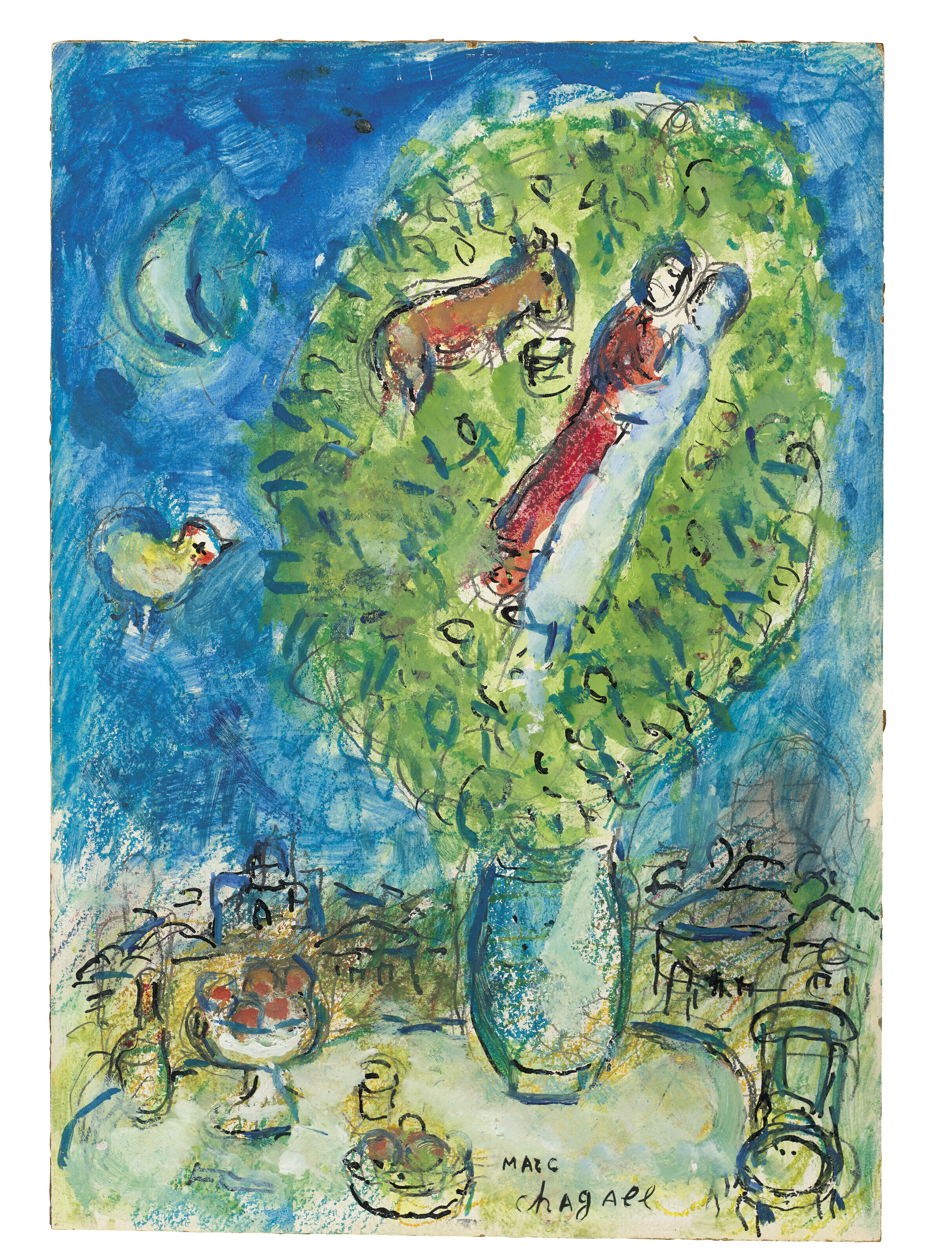 Marc Chagall — Настоящая пара без букета, изображение 2