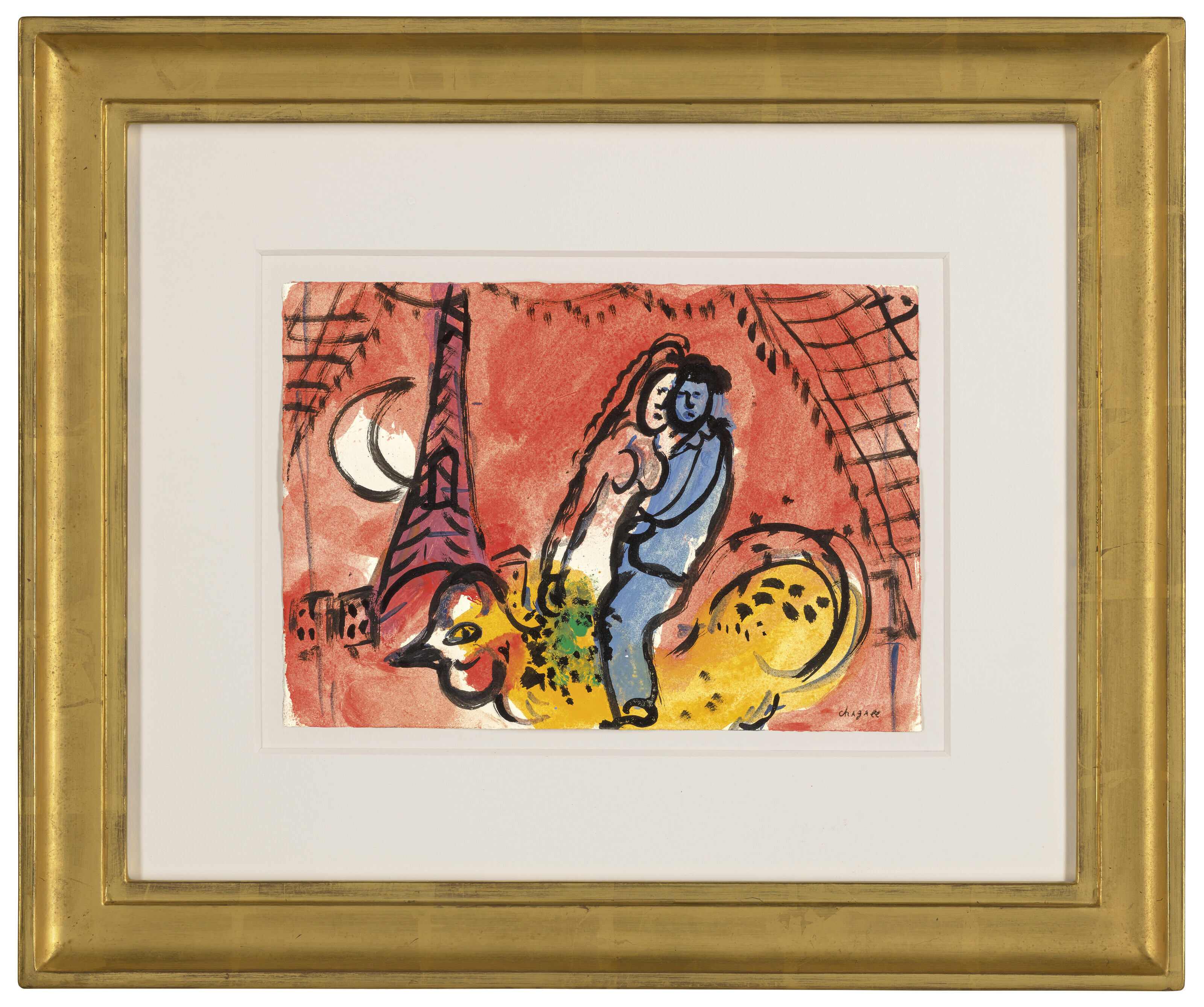 Marc Chagall — Вариант "Бульваров" с красным фонарем (справа); Изображение креста (сзади), изображение 2