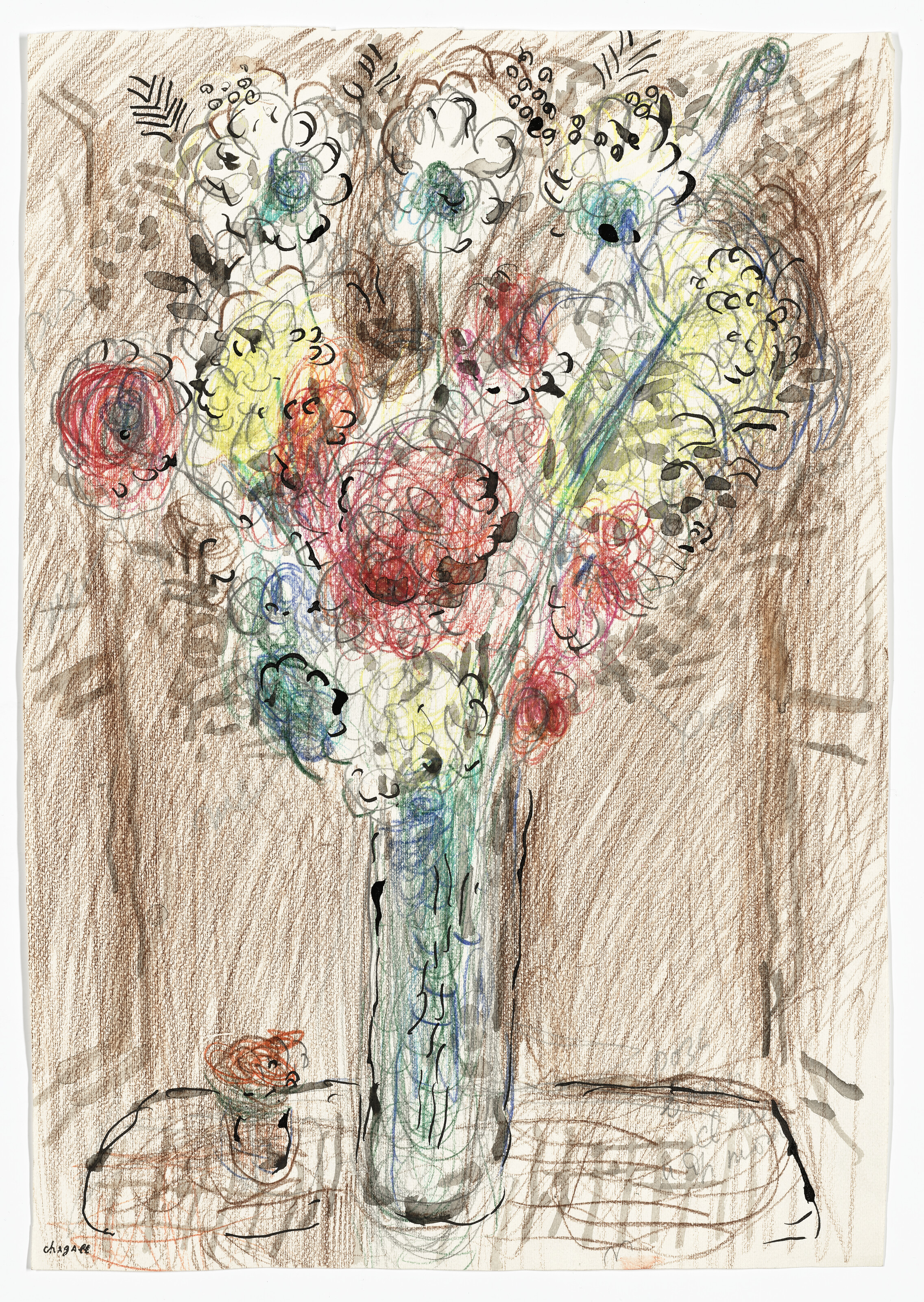 Marc Chagall — Интересен брюнет с букетом, открывающим вид из окна., изображение 3