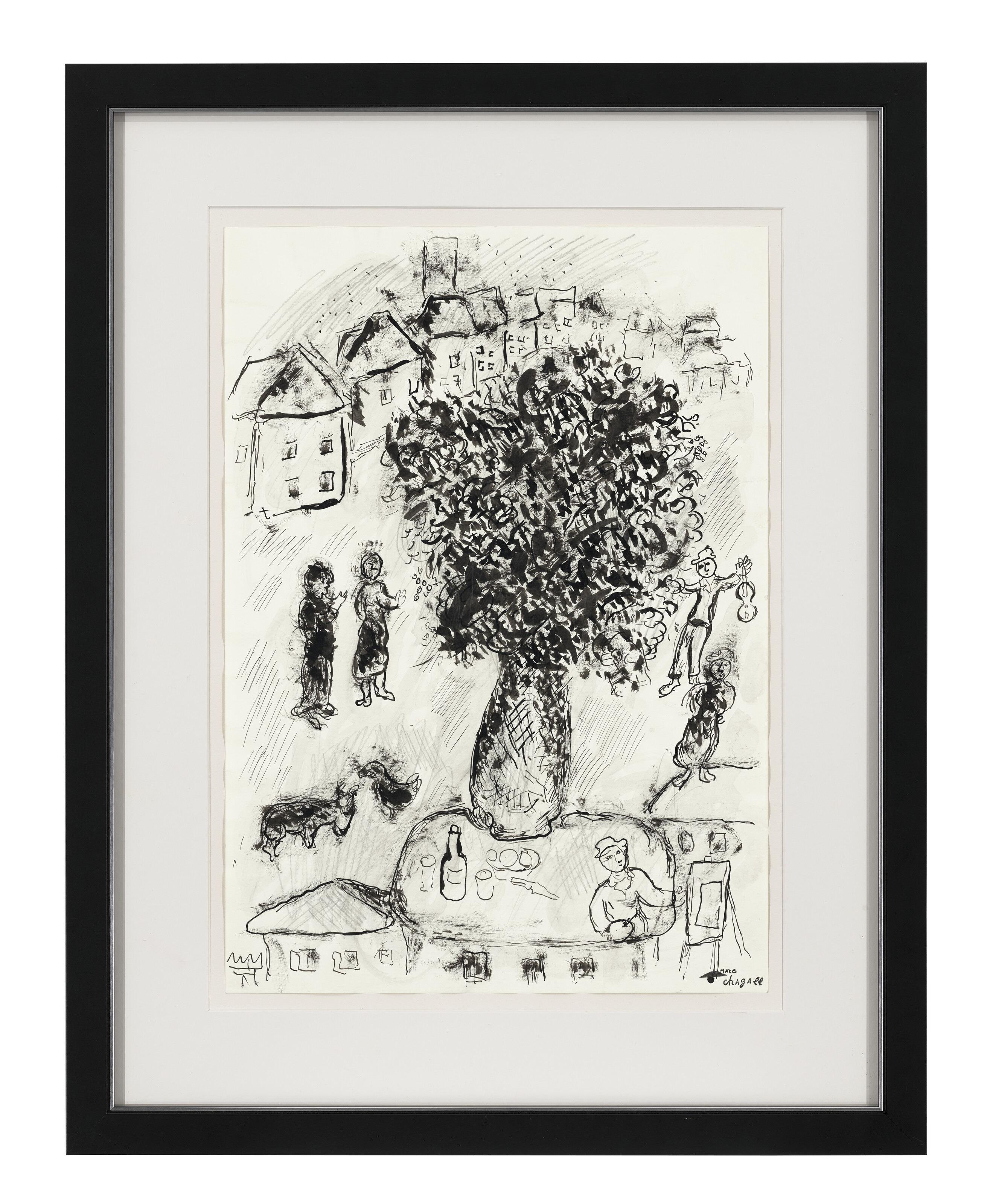 Marc Chagall — Большой букет в ле-туа-деревенский столик, изображение 4