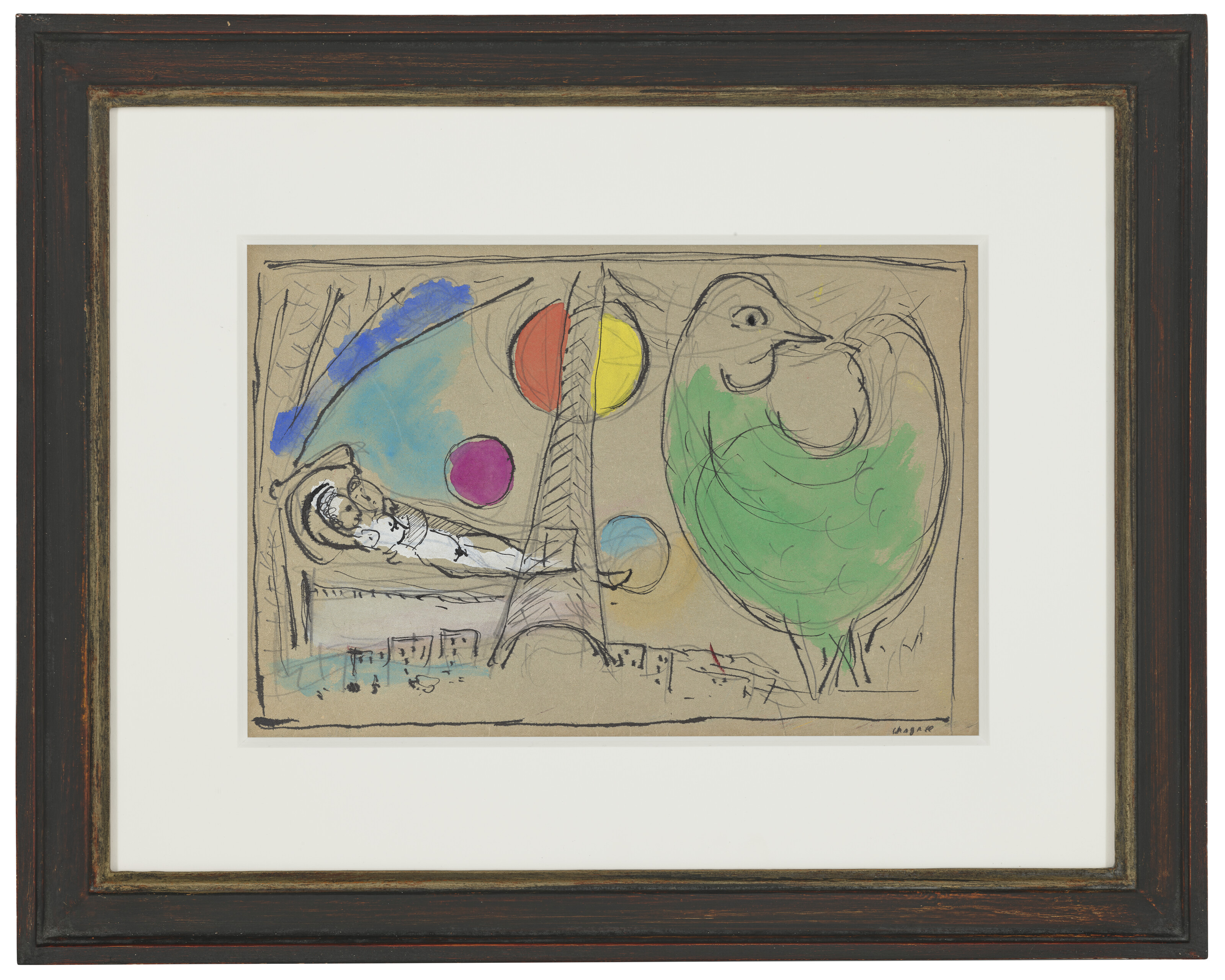 Marc Chagall — Этюд о красоте и влюбленных на дне Парижа, изображение 2