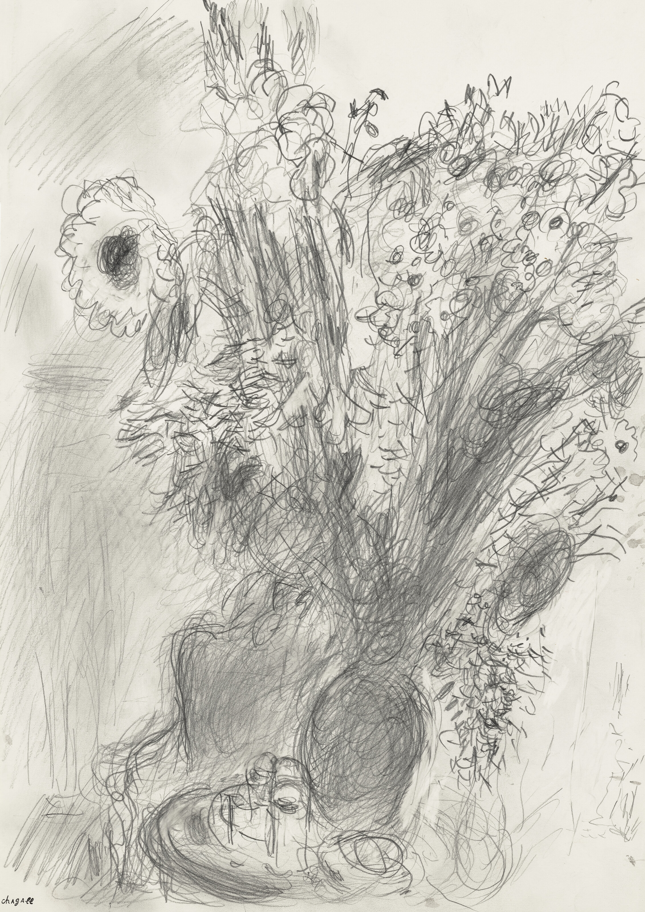 Marc Chagall — Интерьер с букетом цветов в турне, изображение 1