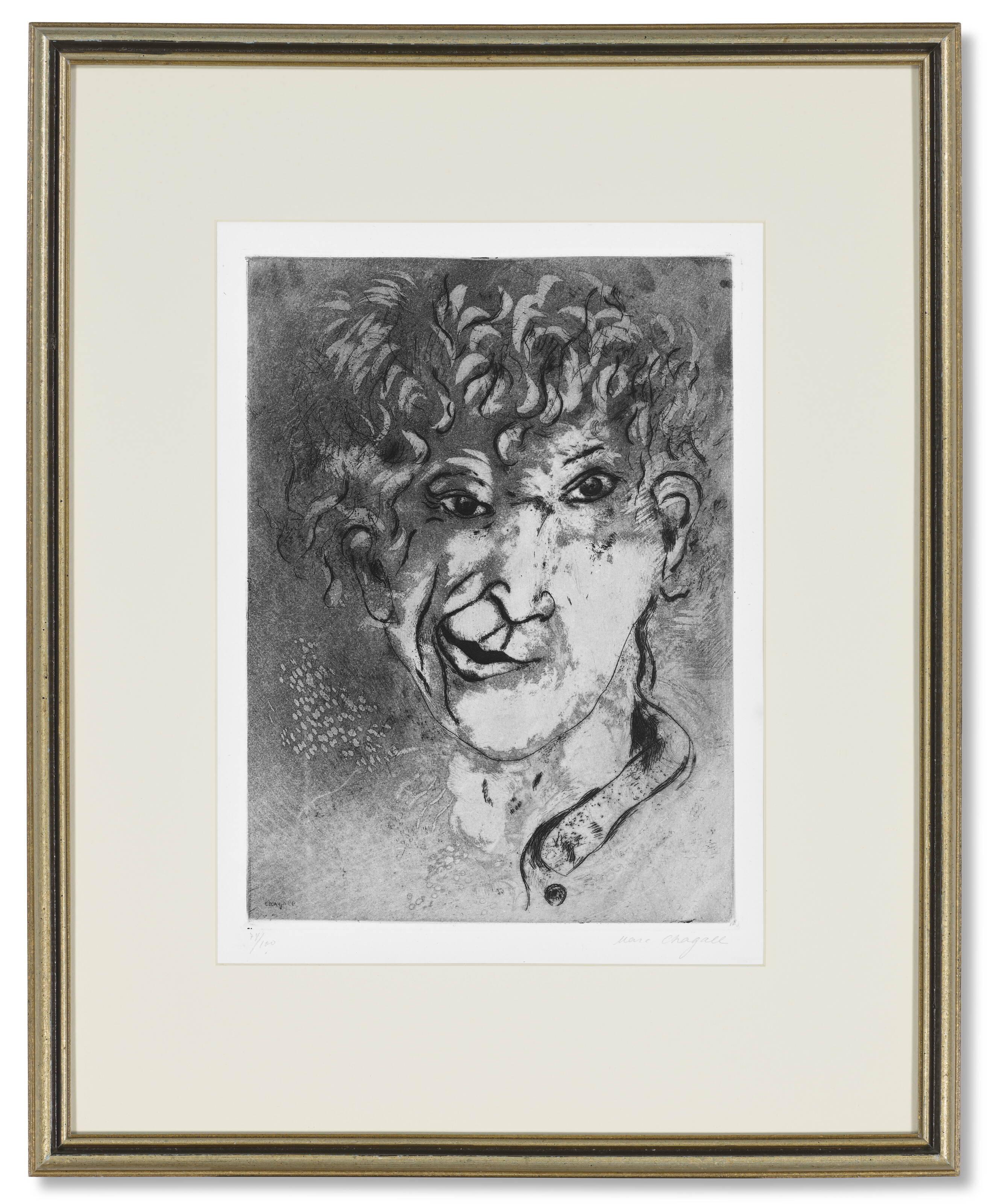 Marc Chagall — Selbstbildnis mit Grimasse (Автопортрет с гримасой), изображение 2