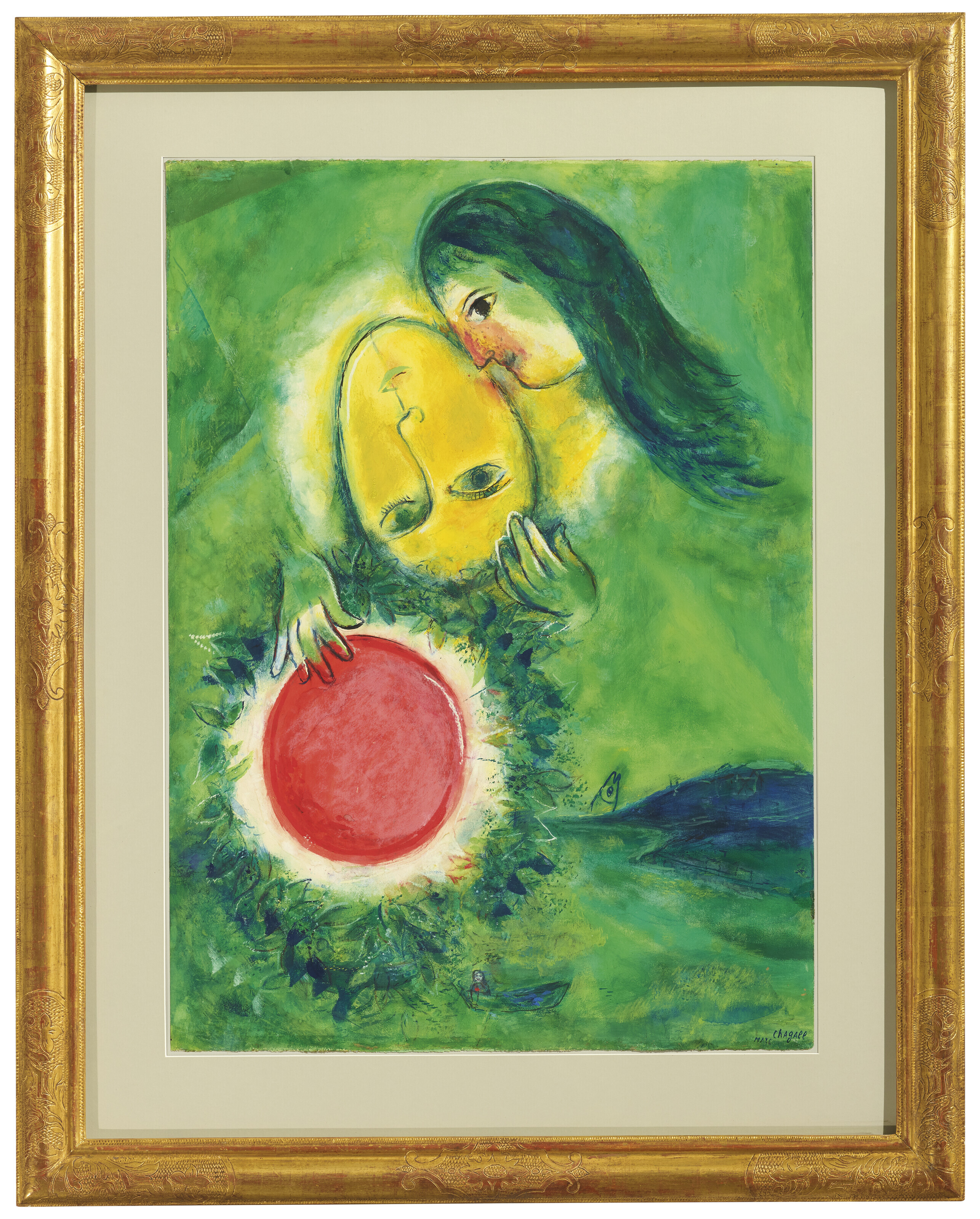 Marc Chagall — Солей на берегу реки или на берегу реки, на вершине Солей в Сен-Жане, изображение 2