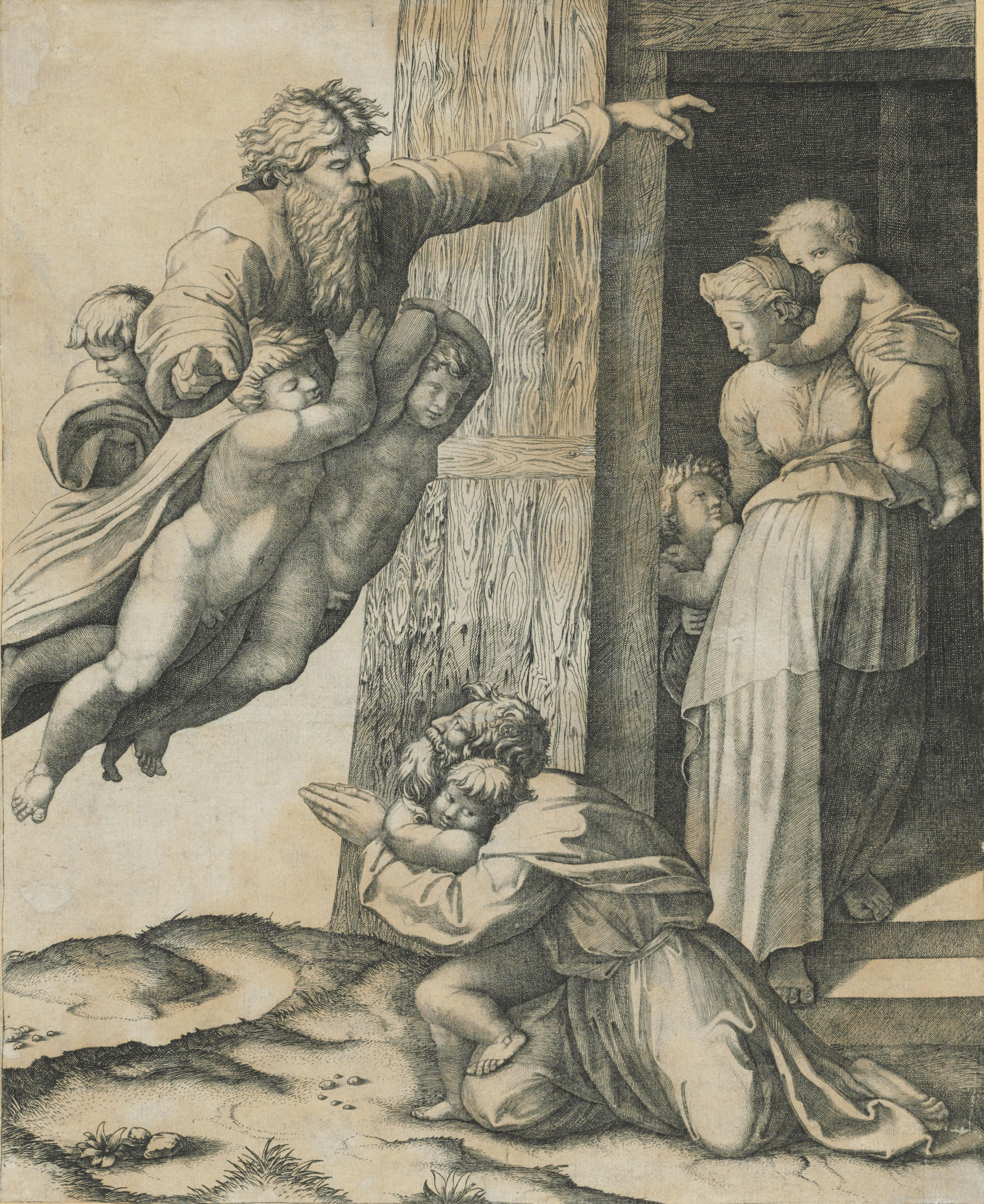 Marcantonio Raimondi — Бог, явившийся Ною