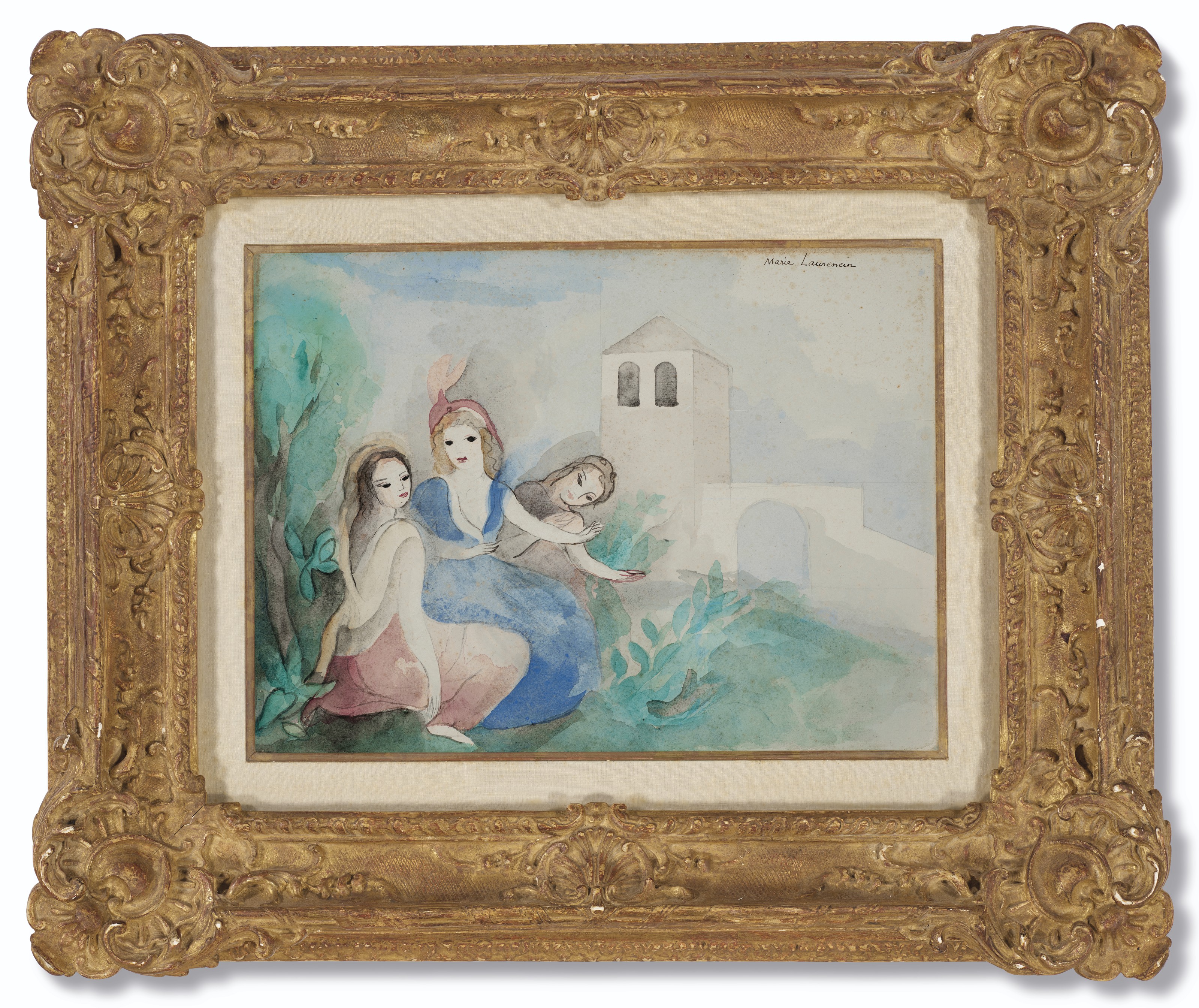 Marie Laurencin — Трое молодых людей в замковом парке, изображение 2