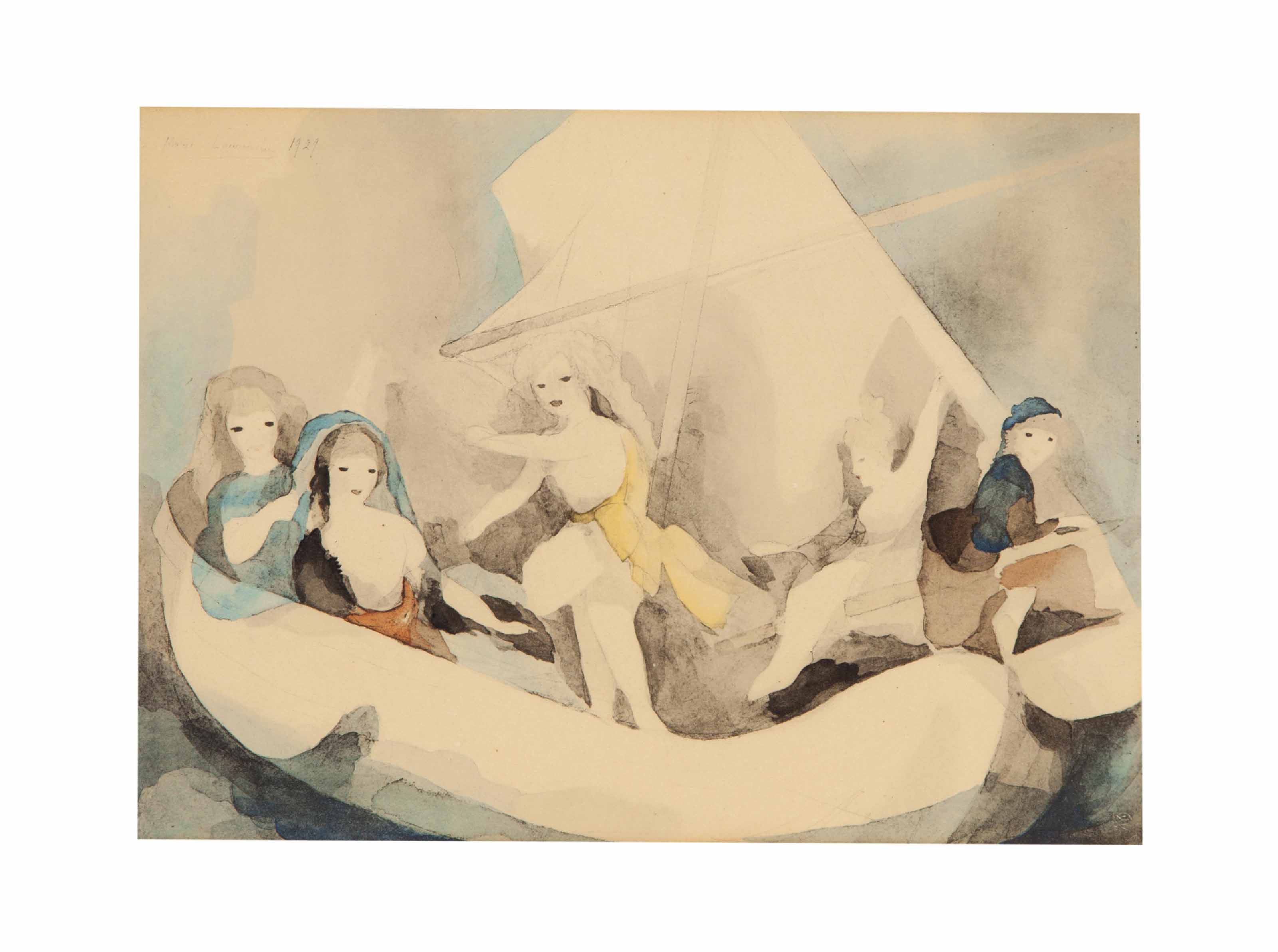 Marie Laurencin — Женщины в лодке; и три сопутствующих снимка