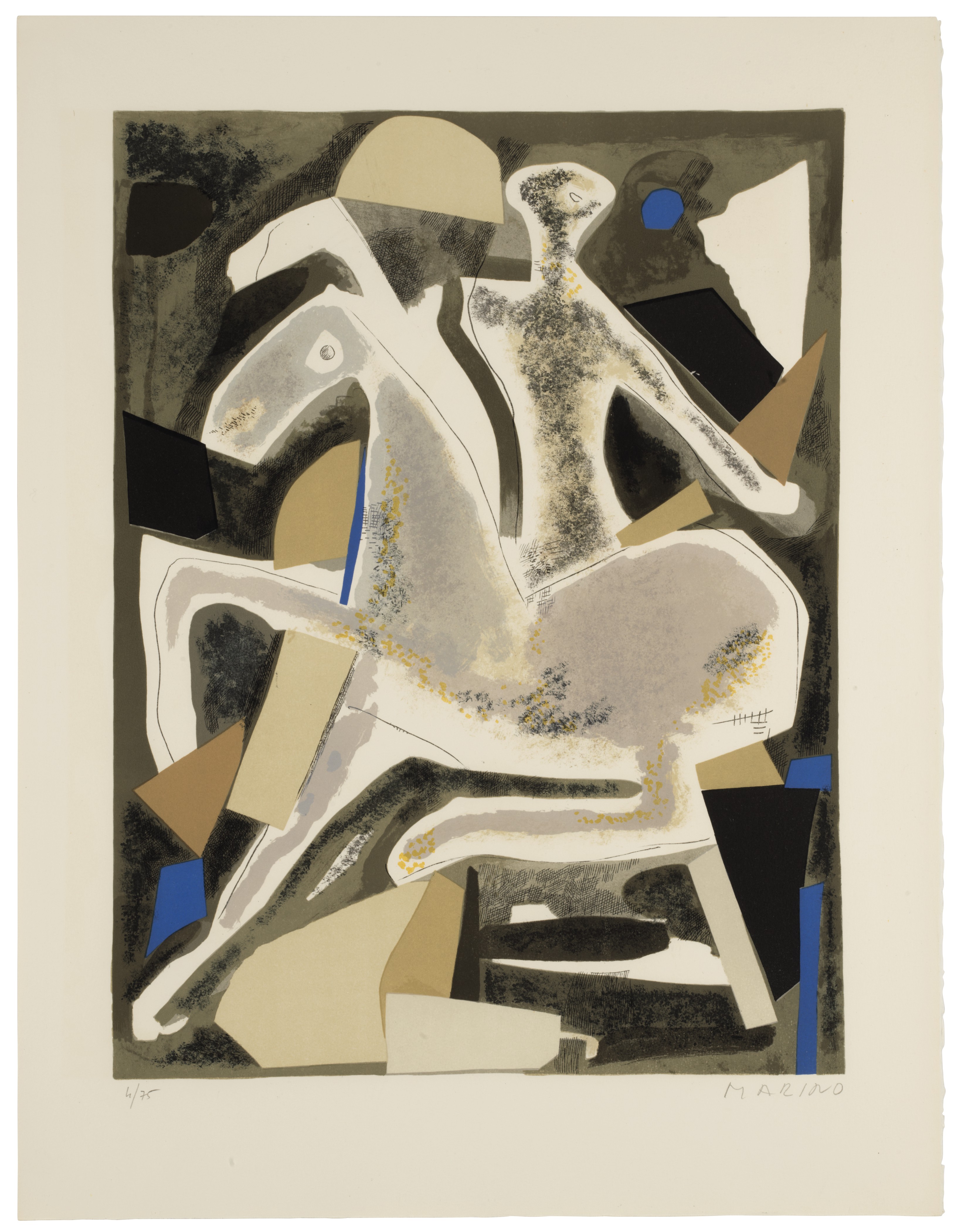 Marino Marini — "Персонажи Священного праздника печати", XX век, и Леон Амьель, Париж, 1970, изображение 2
