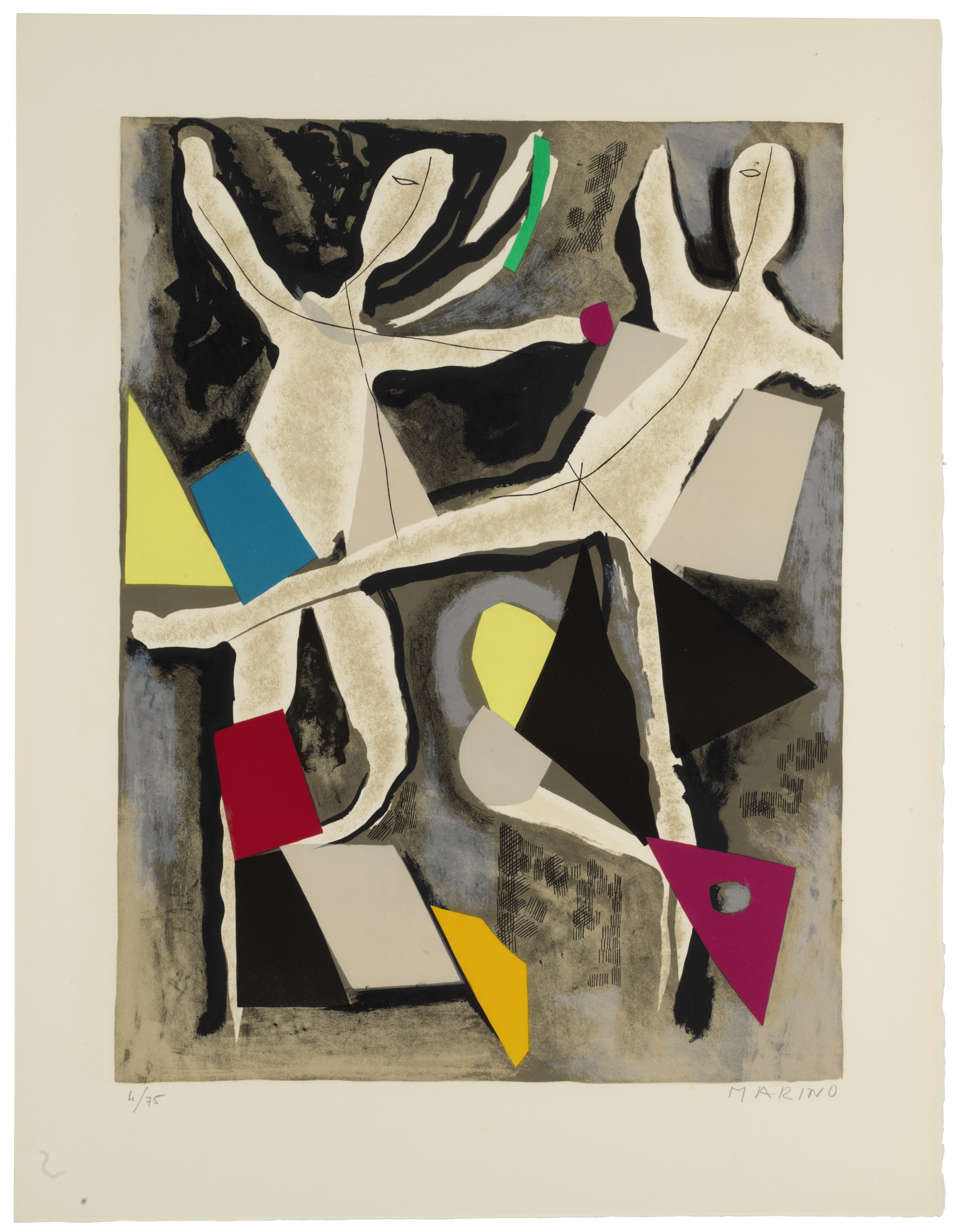 Marino Marini — "Персонажи Священного праздника печати", XX век, и Леон Амьель, Париж, 1970, изображение 3