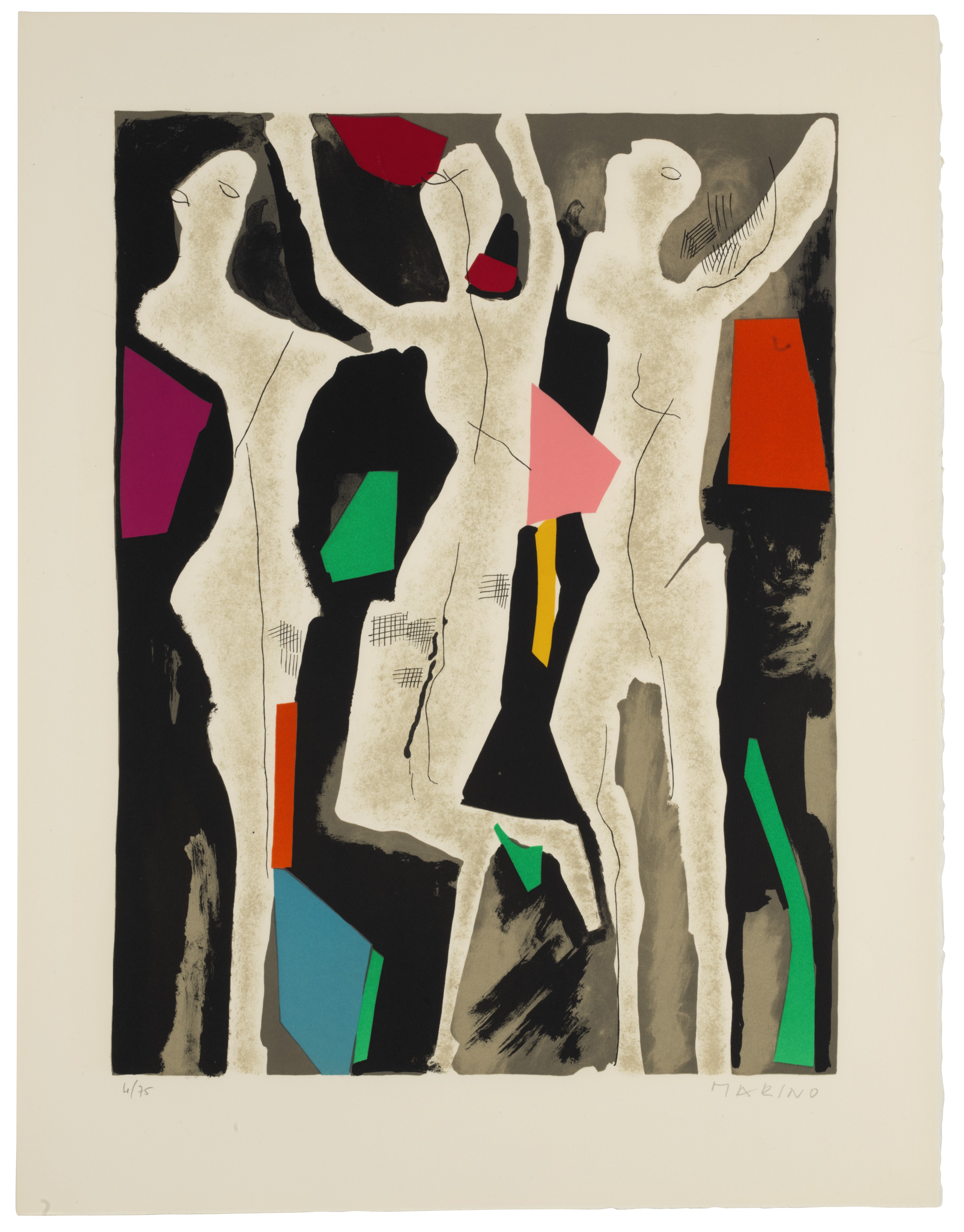 Marino Marini — "Персонажи Священного праздника печати", XX век, и Леон Амьель, Париж, 1970, изображение 4