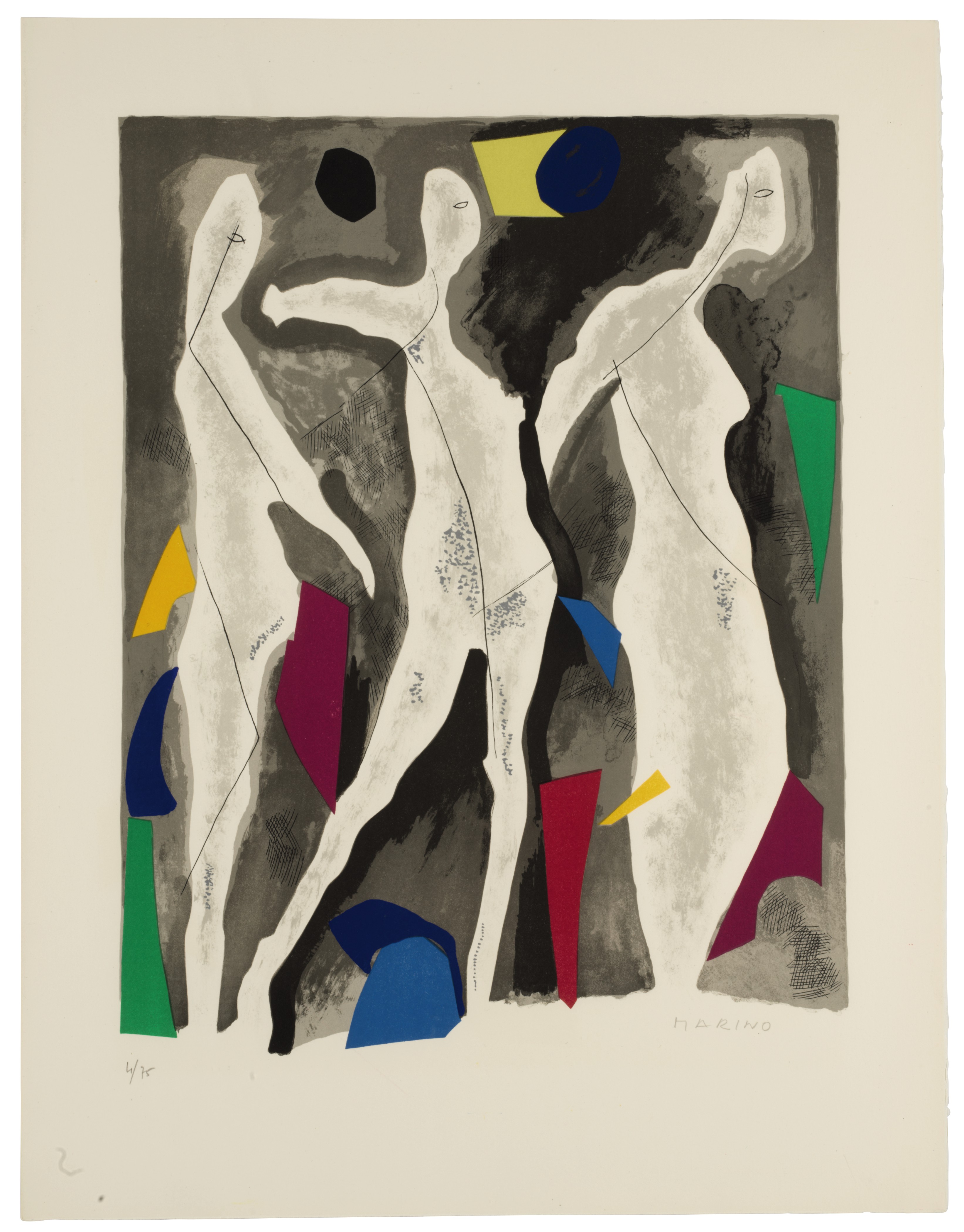 Marino Marini — "Персонажи Священного праздника печати", XX век, и Леон Амьель, Париж, 1970, изображение 6