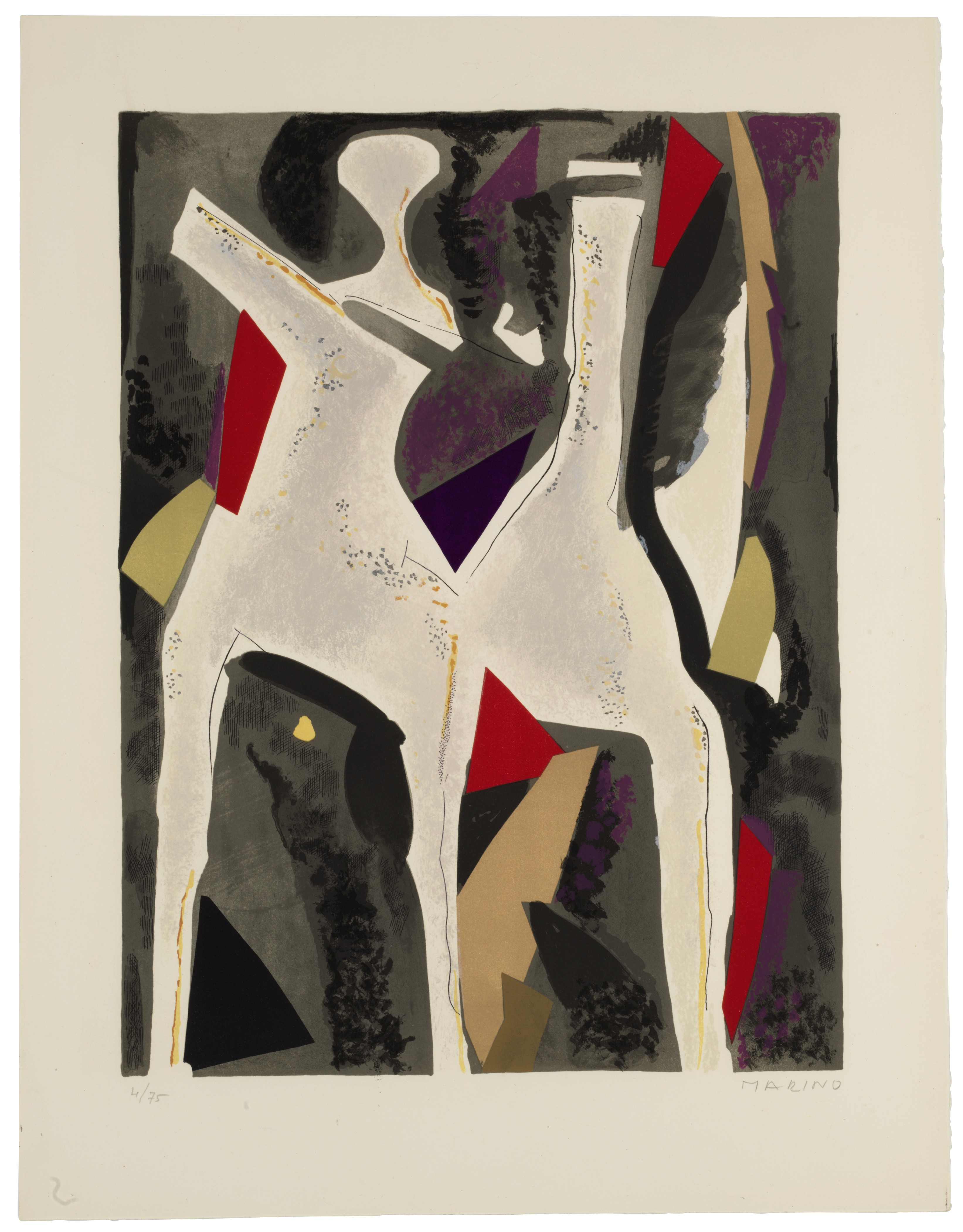 Marino Marini — "Персонажи Священного праздника печати", XX век, и Леон Амьель, Париж, 1970, изображение 8