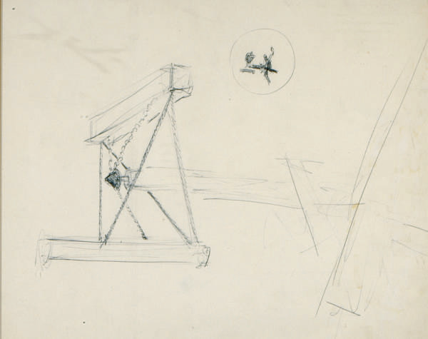 Mark Di Suvero — Без названия (скульптурный этюд); и сопутствующий рисунок