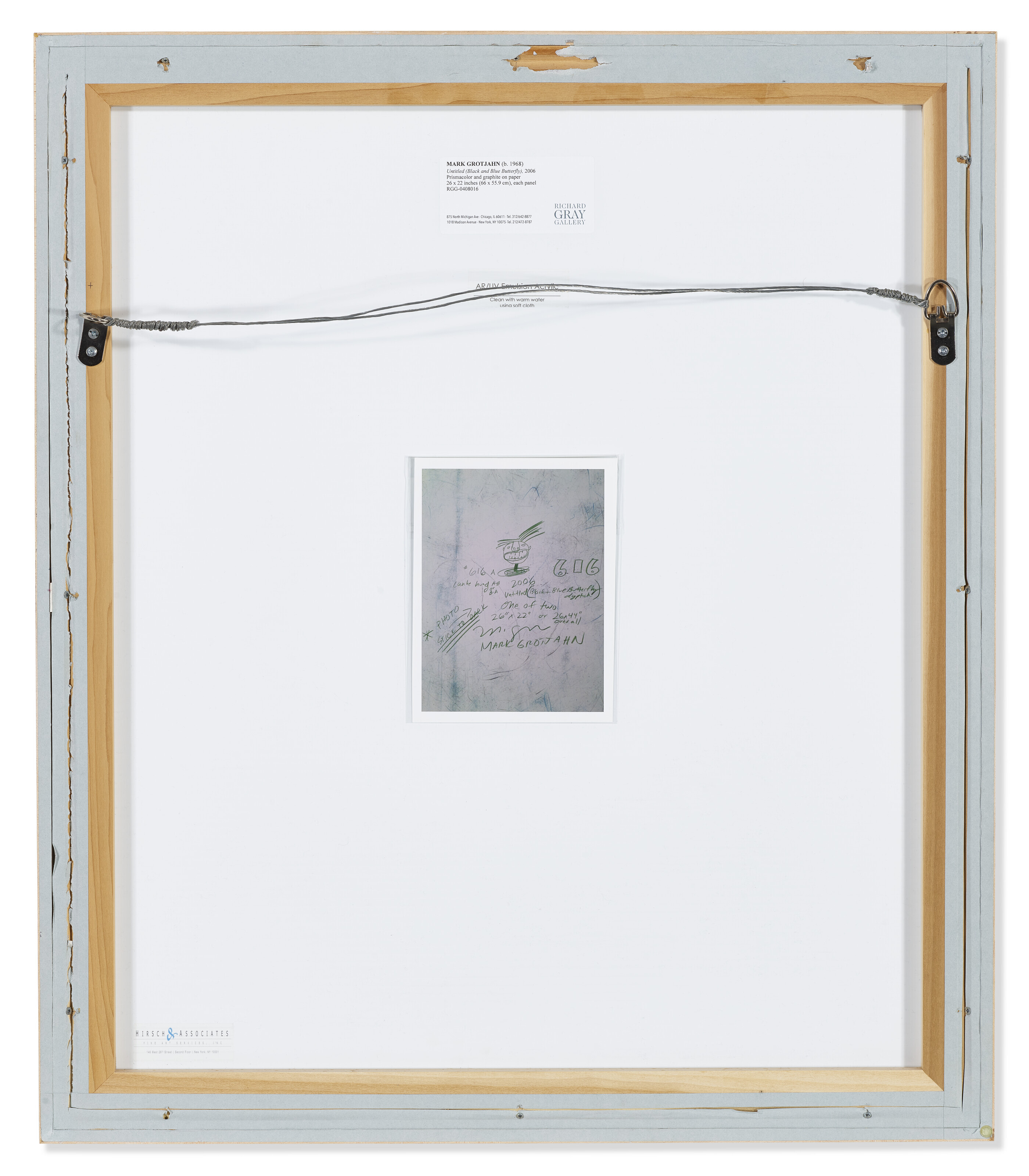 Mark Grotjahn — Без названия (диптих с черно-синими бабочками), изображение 5