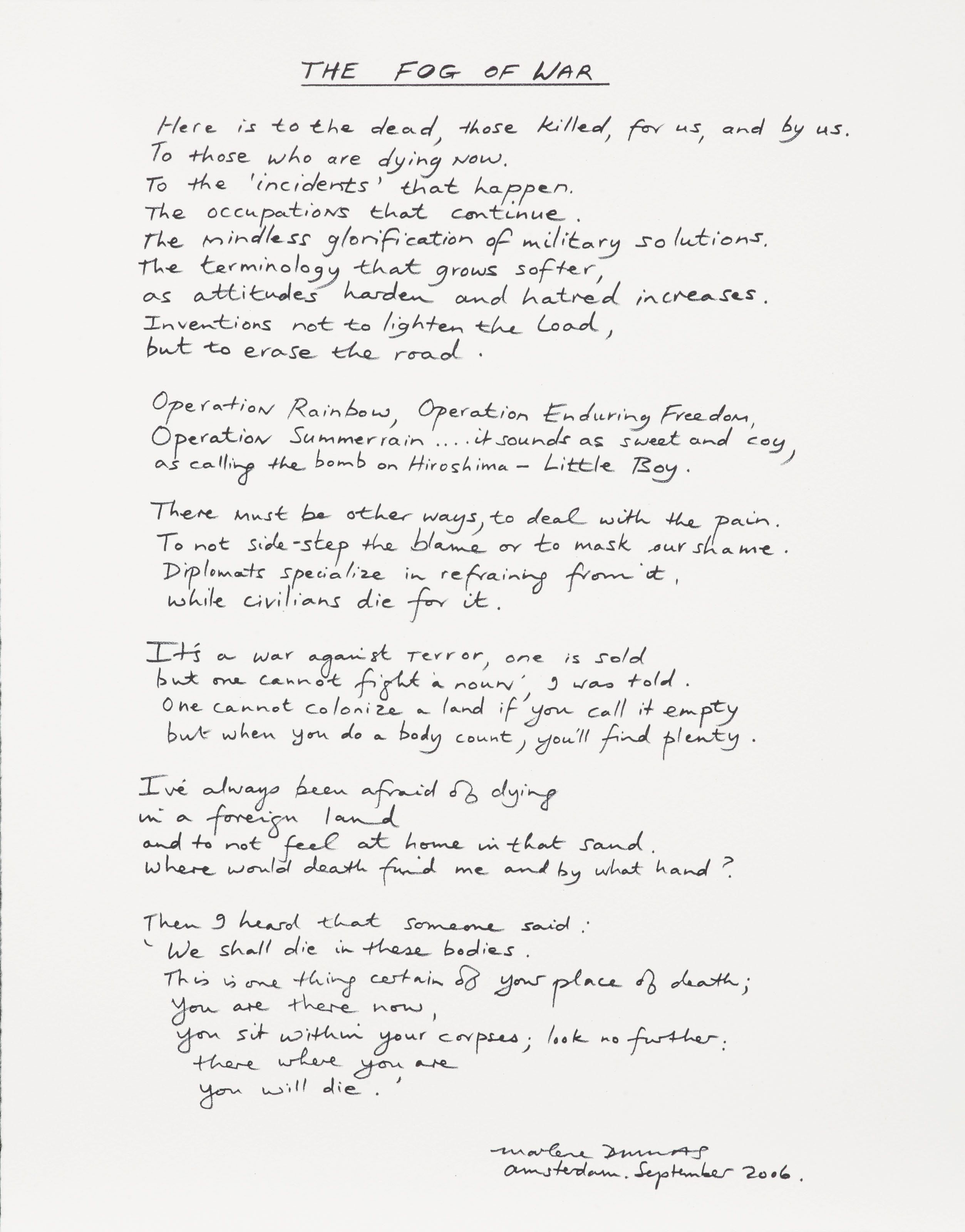 Marlene Dumas — Туман войны, изображение 2